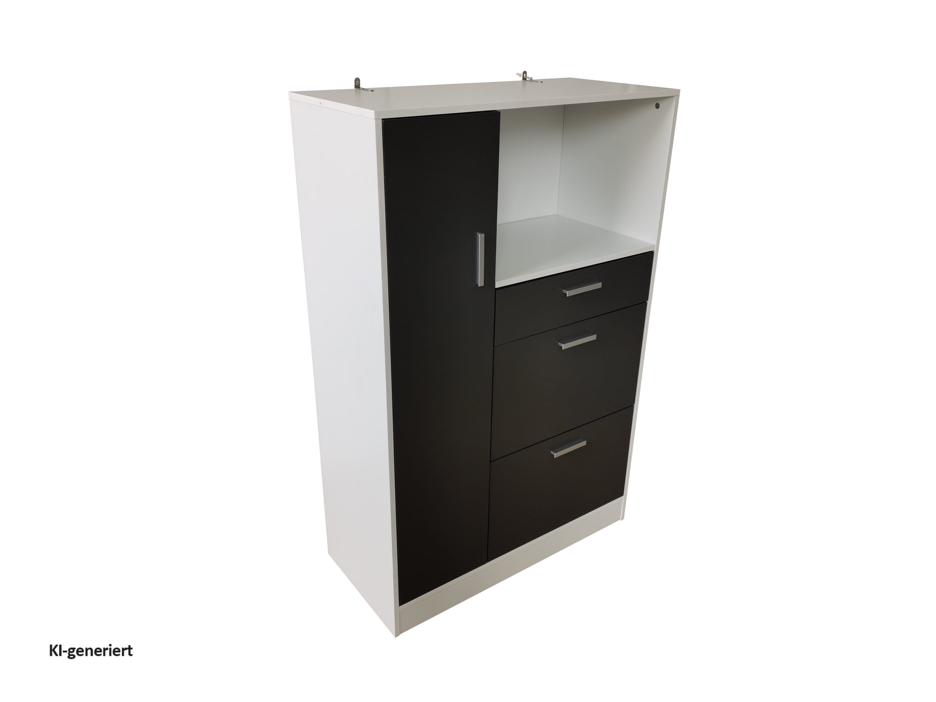 HTI-Line Küchenbuffet Küchenschrank Kombi L Blanca (Stück, 1-St., 1 Küchenschrank Kombi L Blanca) Küchenbuffet Mehrzweckschrank Mikrowellenschrank – Bild 4 von 5