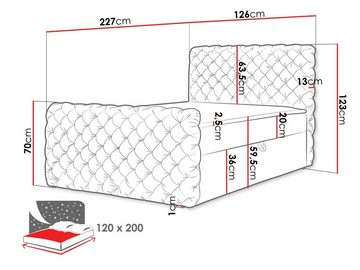 MIRJAN24 Boxspringbett Chesterfield Lux (mit zwei Bettkästen), Pocket-Taschenfedern, 120/140/160/180/200x200 cm