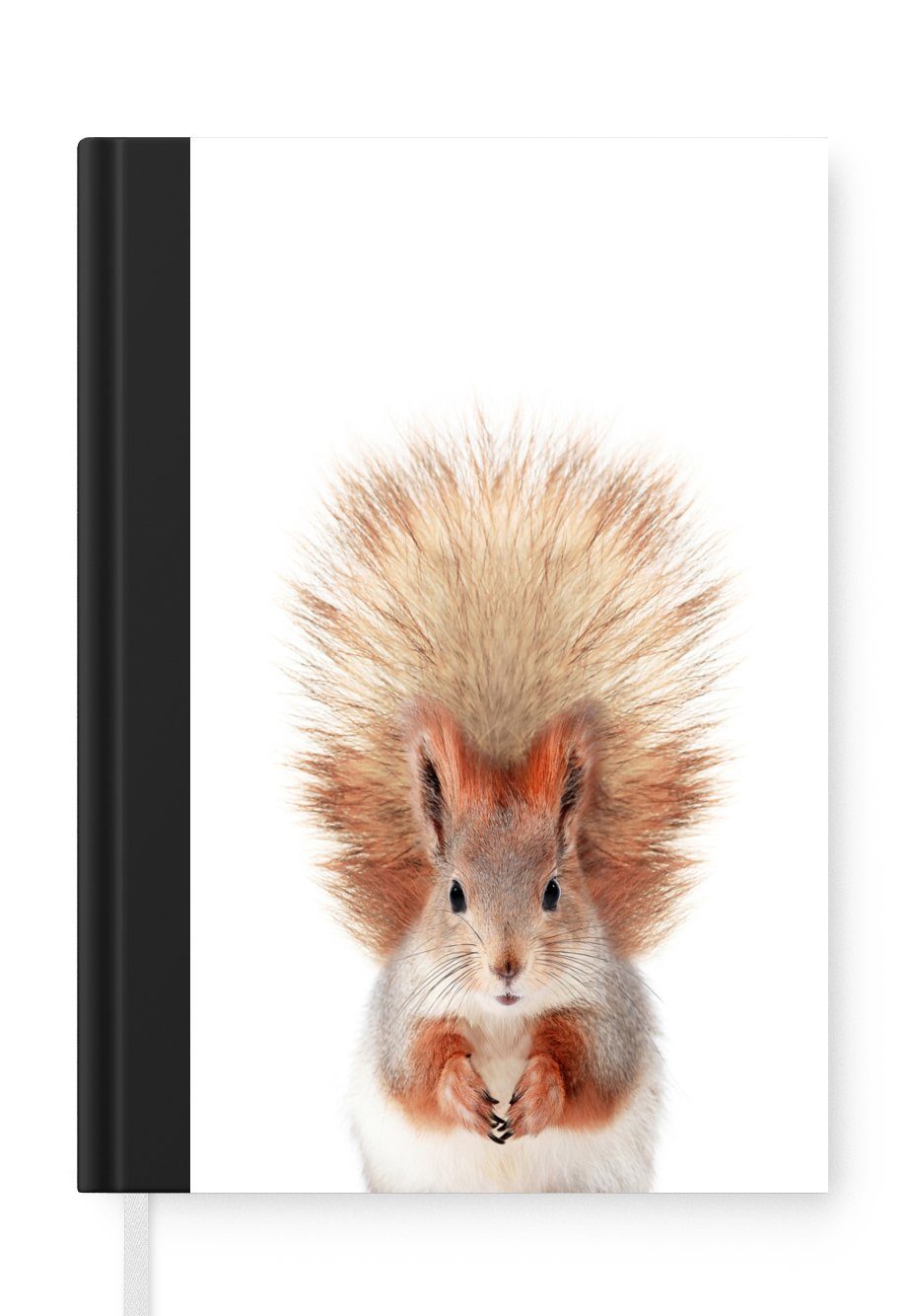 MuchoWow Notizbuch Eichhörnchen - Tiere - Natur - Orange - Weiß, Journal, Merkzettel, Tagebuch, Notizheft, A5, 98 Seiten, Haushaltsbuch