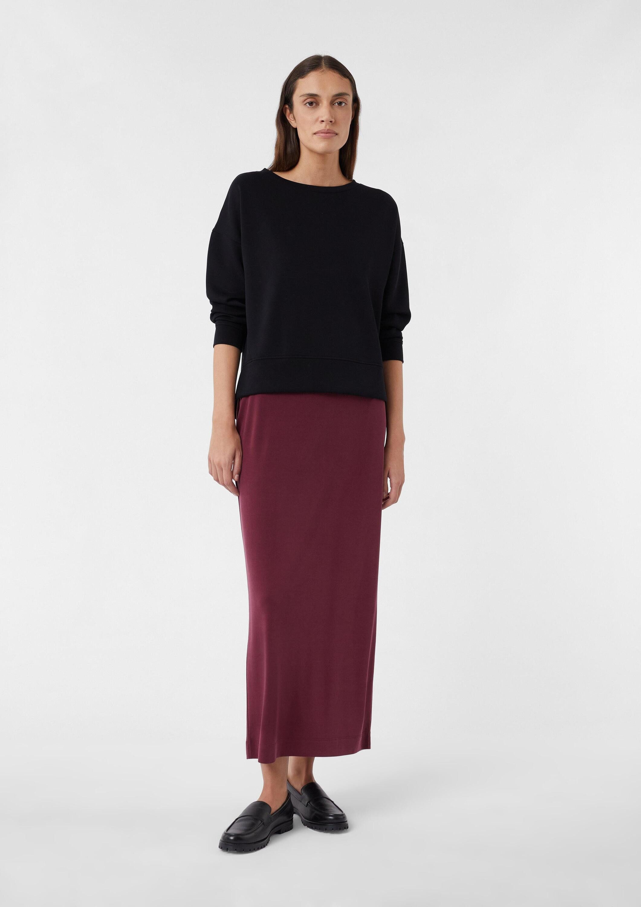 comma Sweatshirt Sweatshirt Weiches Sweatshirt mit Logo-Stickerei