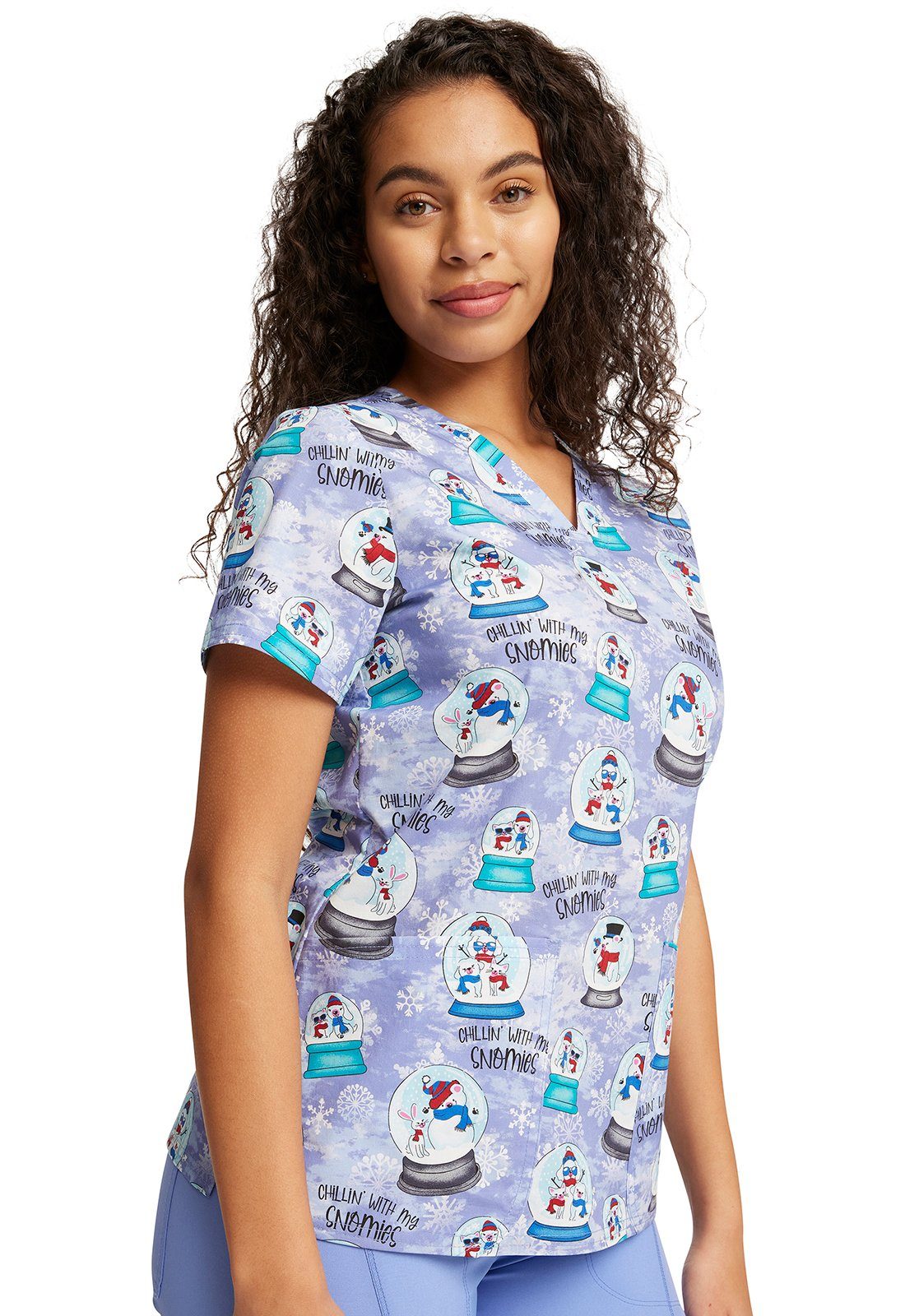 XS Funktionsbluse mit bedruckter Bunt Cherokee "Chillin Snowmies" Motiv Damen Kasack Kasack