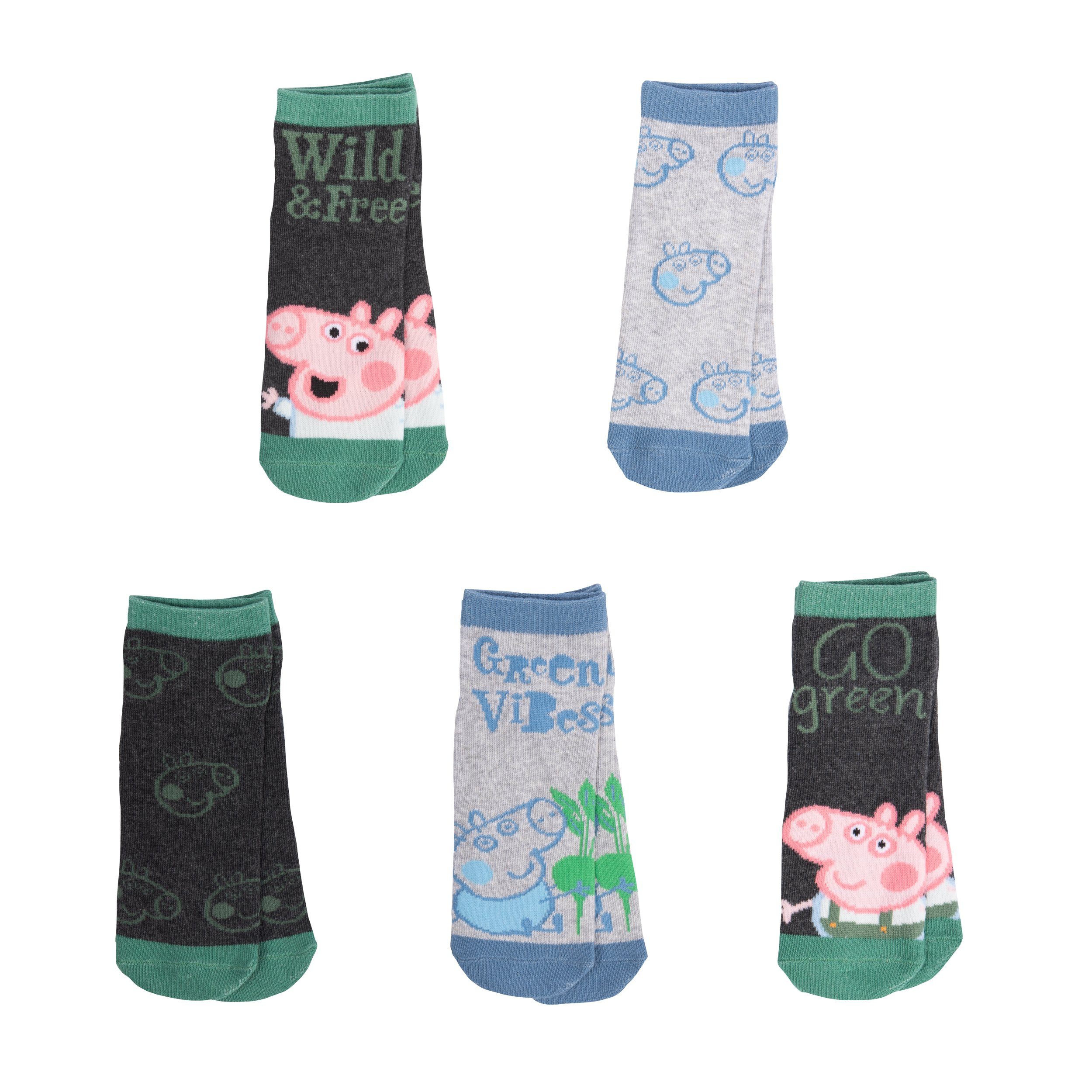 United Labels® Socken Peppa Wutz Socken für Jungen Bunt (5er Pack)