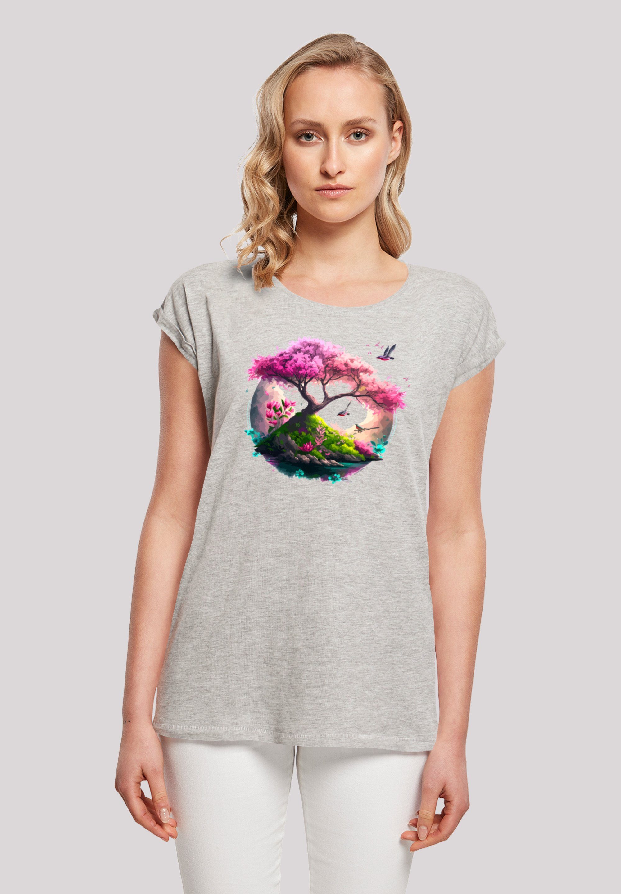 ist Kirschblüten groß Model F4NT4STIC T-Shirt Das trägt 170 und Baum Print, M Größe cm