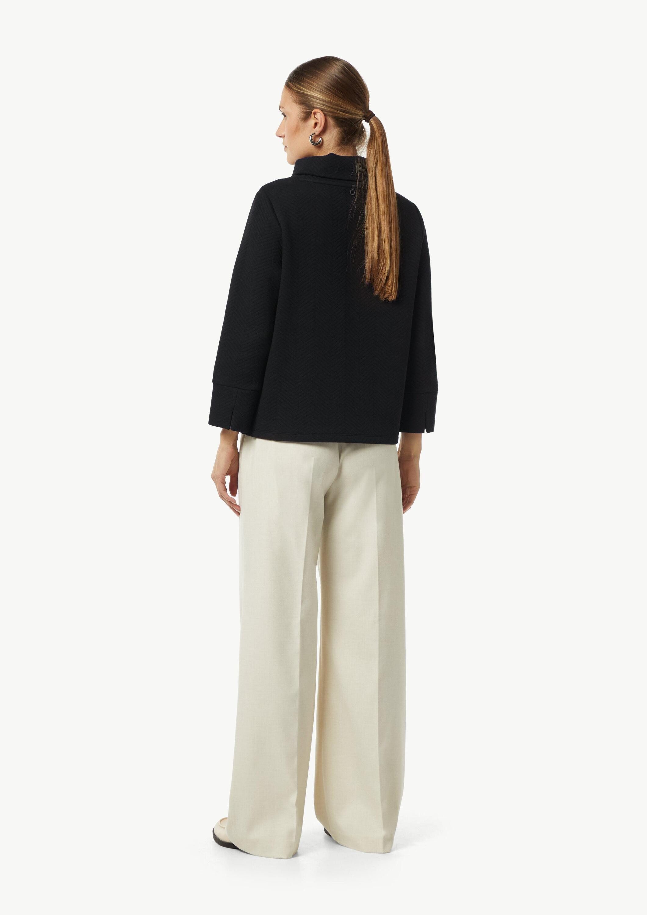 comma 3/4 Arm-Pullover Sweatshirt Sweatshirt mit Rollkragen und Strukturmuster