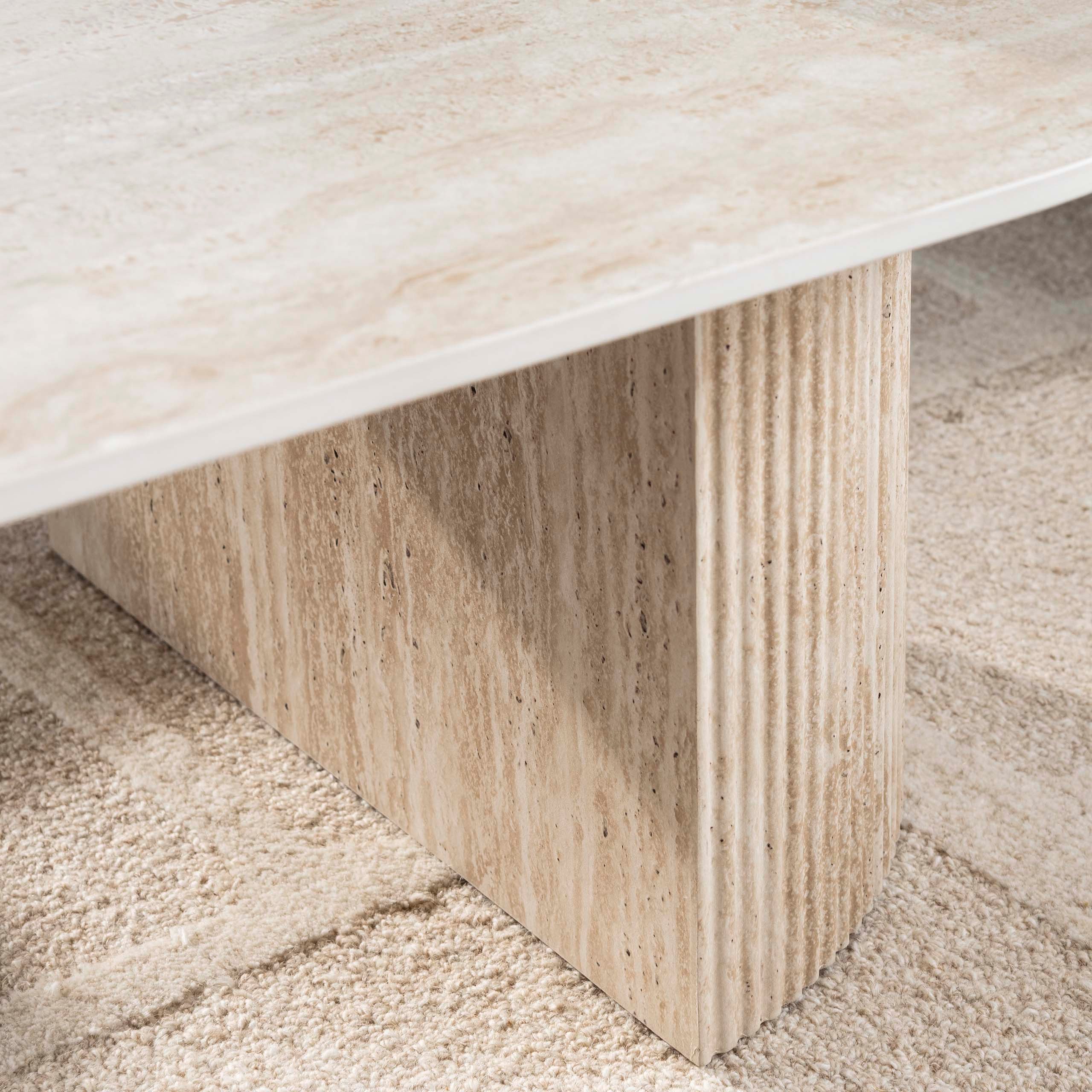Sitheim-Europe Couchtisch ROMANO Arch Couchtisch 135cm / 3D Keramik travertin