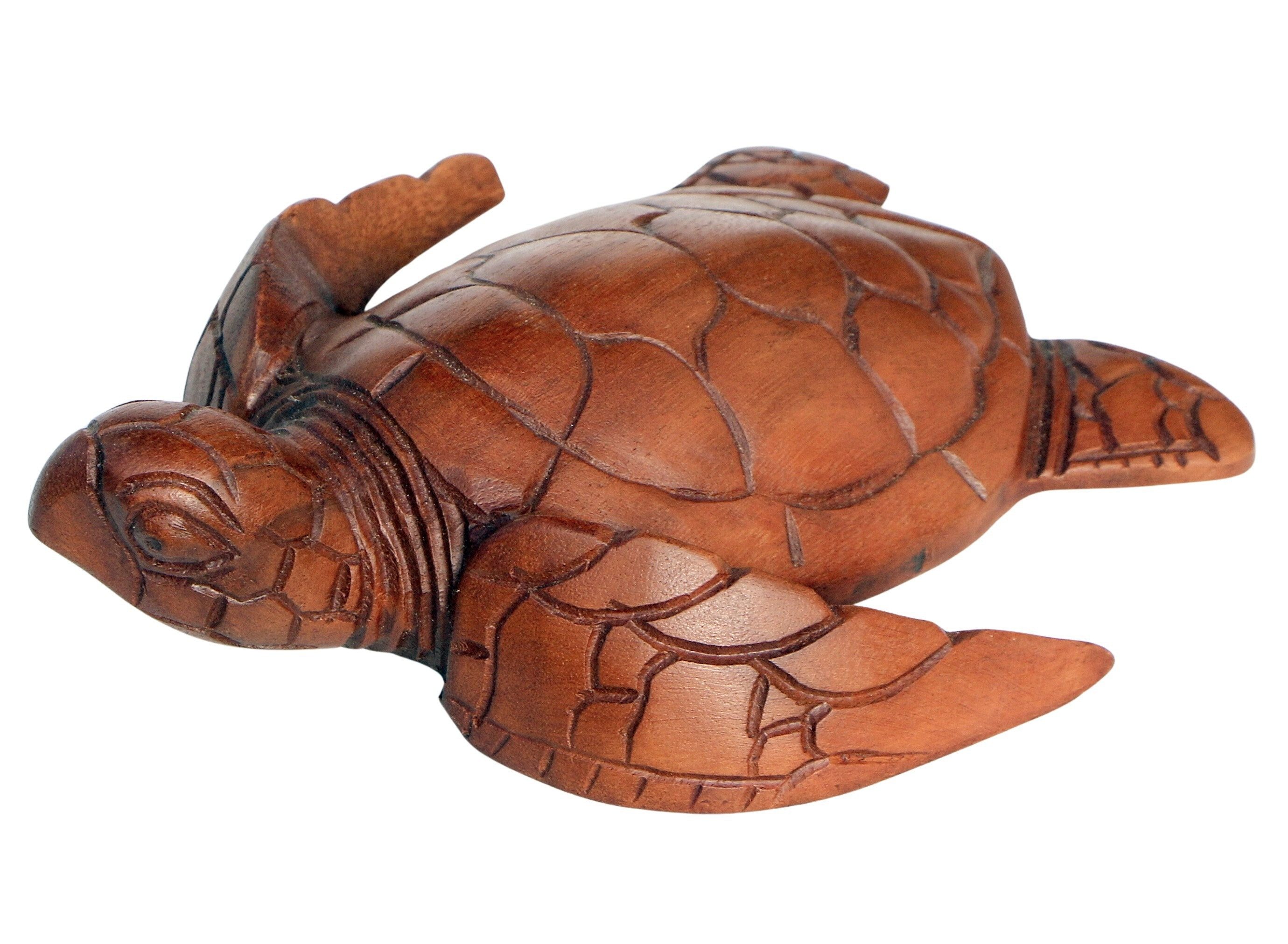 Wogeka Tierfigur Wasser-Schildkröte Holz-Figur Schildi Tier günstig online kaufen