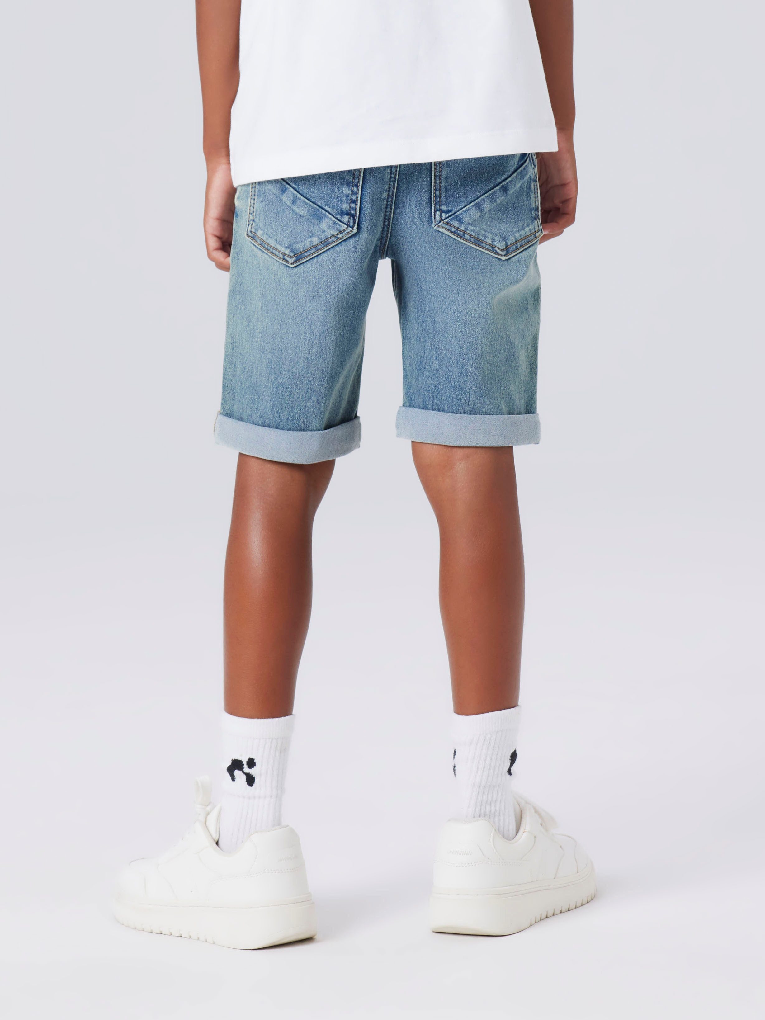 Name It Jeansshorts NKMSILAS SLIM DNM L SHORT Baumwollmischung, Stretch, Umschlagsaum
