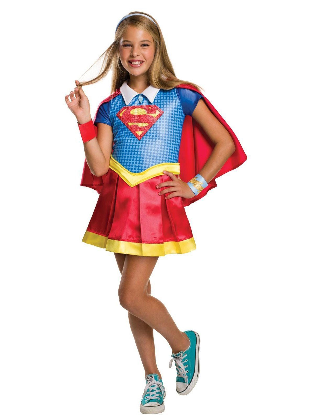 Rubie´s Kostüm Girls Supergirl - Karneval Faschingskostüm Kinder, Schickes Kostüm der Superheldin aus der Animationsserie