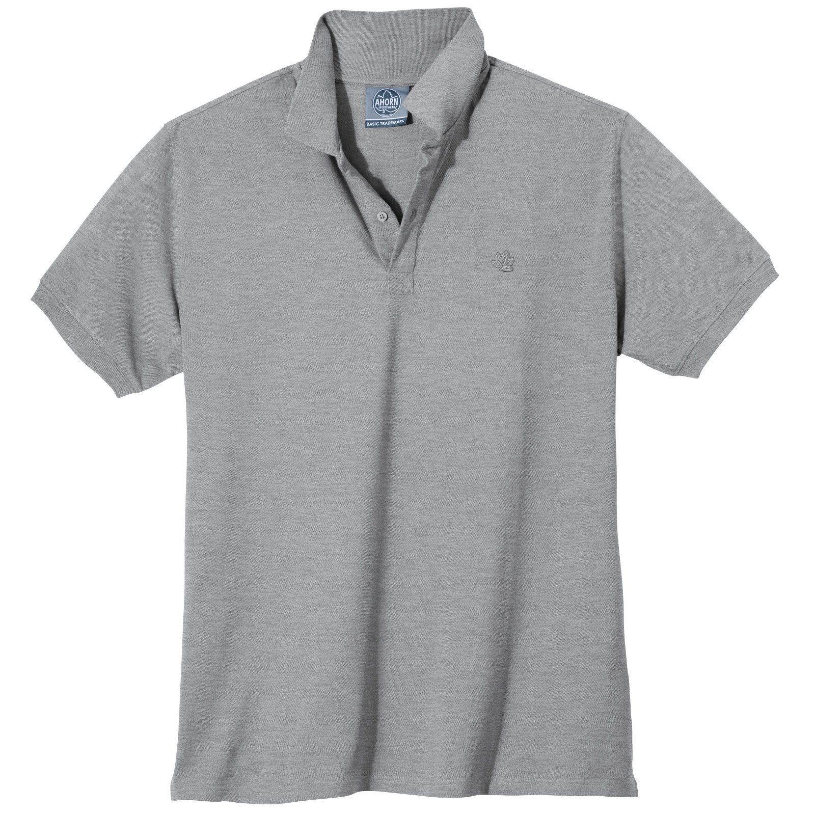 Sportswear Poloshirt melange grau Ahorn Poloshirt SPORTSWEAR große Basic AHORN Größen