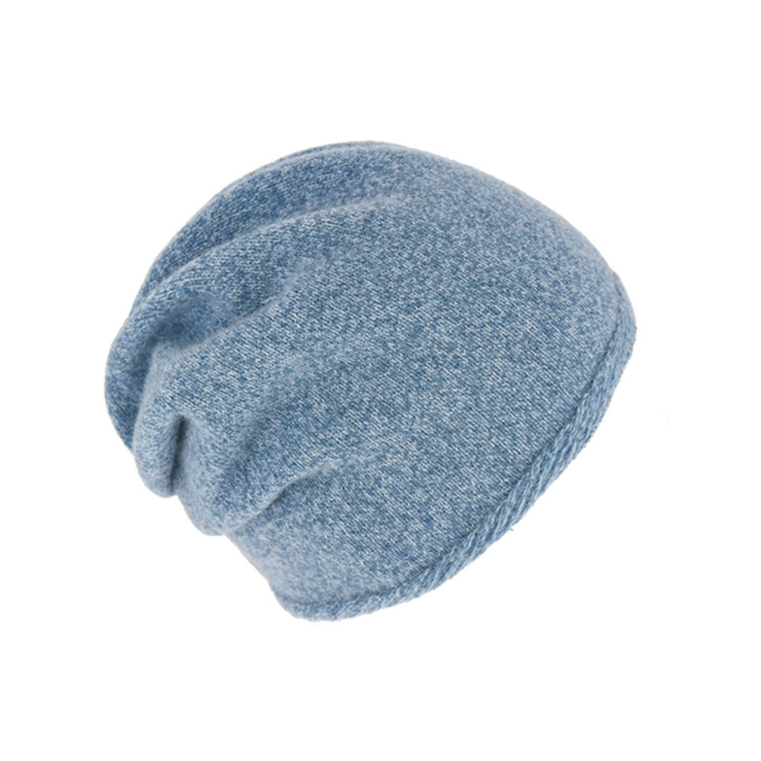 Fiebig Strickmütze Damen Strickmütze meliert mit Raffung hinten