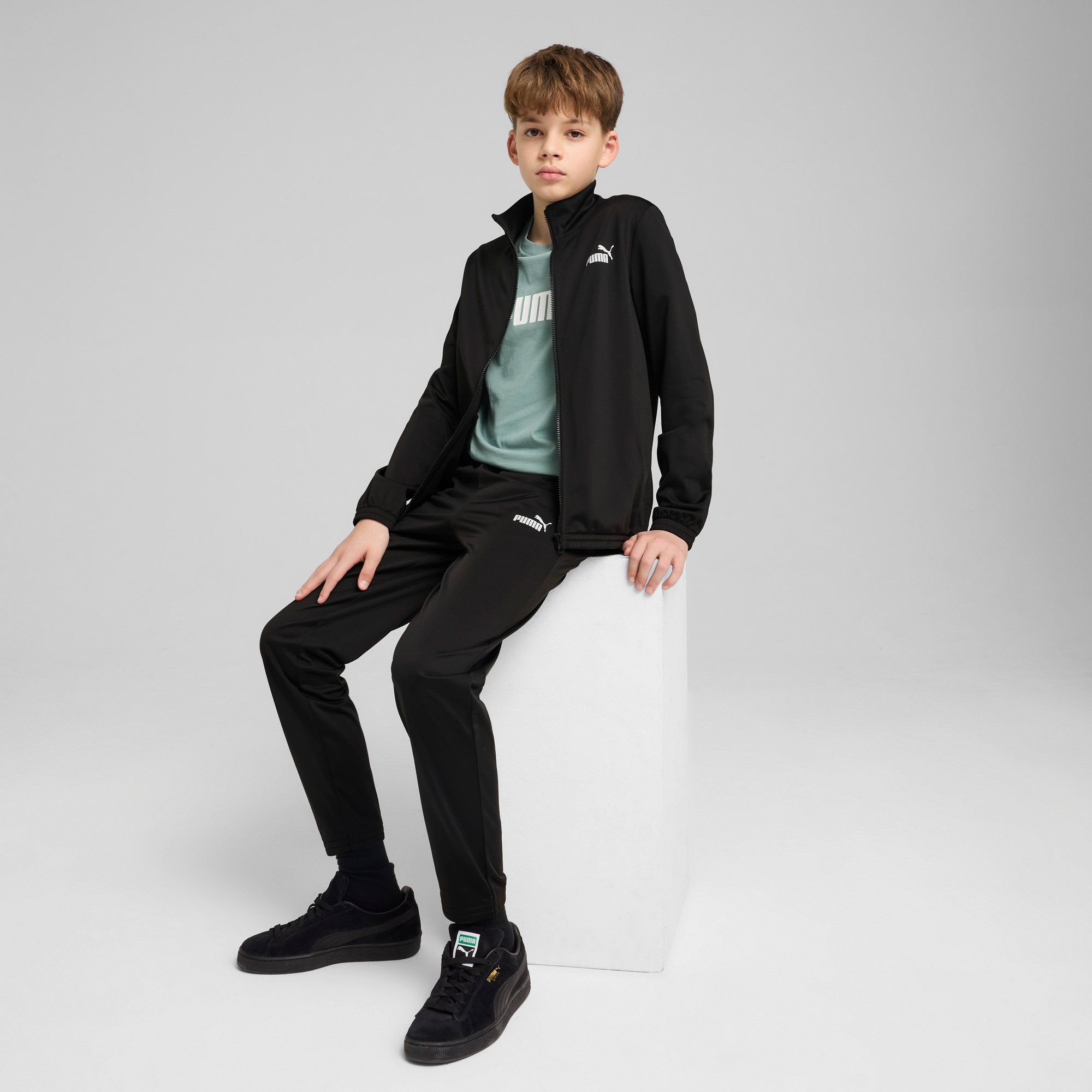 PUMA Trainingsanzug POLY SUIT B (2-tlg), zweiteiliges Set mit Jacke und Hose, für Jugendliche, Regular Fit