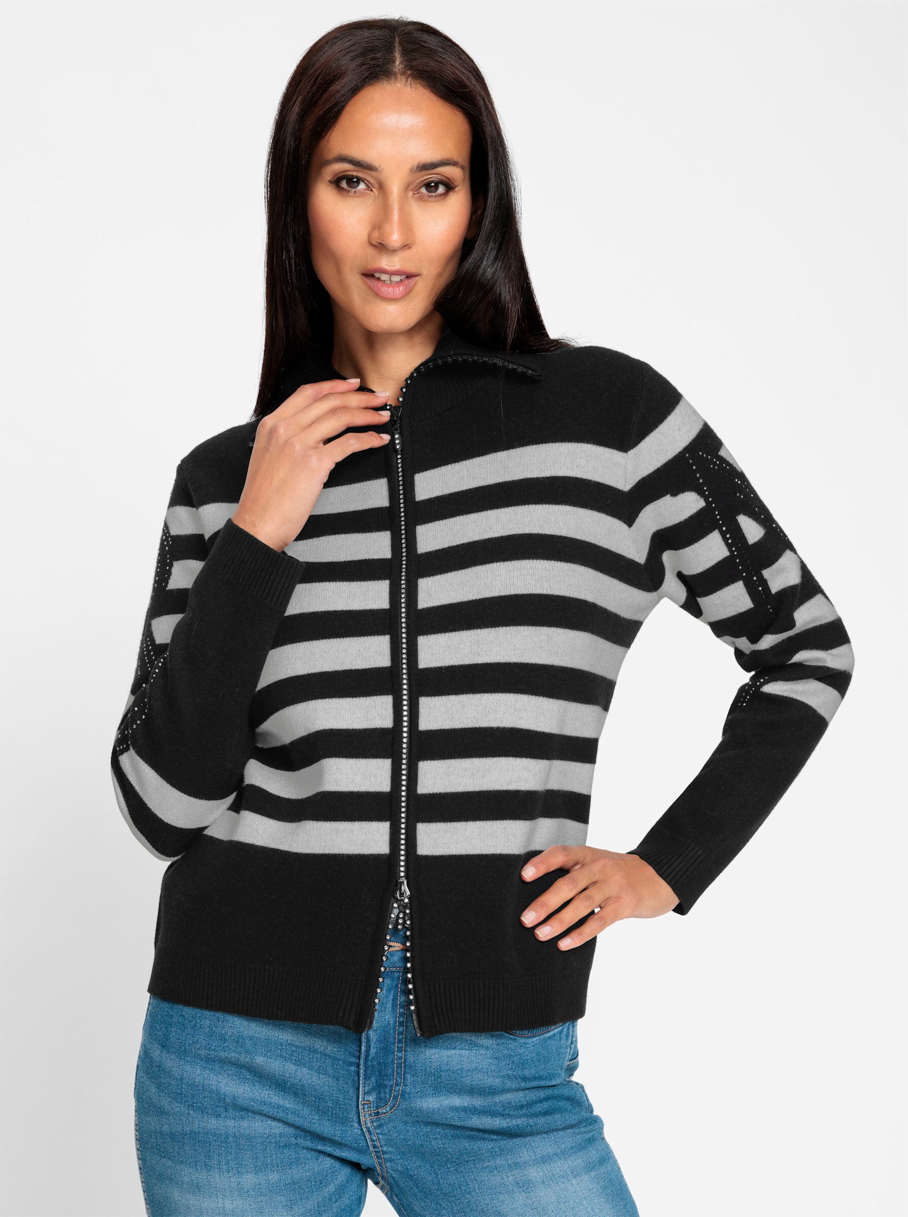 heine Strickjacke Strickjacke Langarm Jacquard