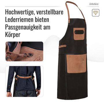 BLACK FOREST FOX Grillschürze ALPHA Büffel Leder Grillschürze BBQ Kochschürze