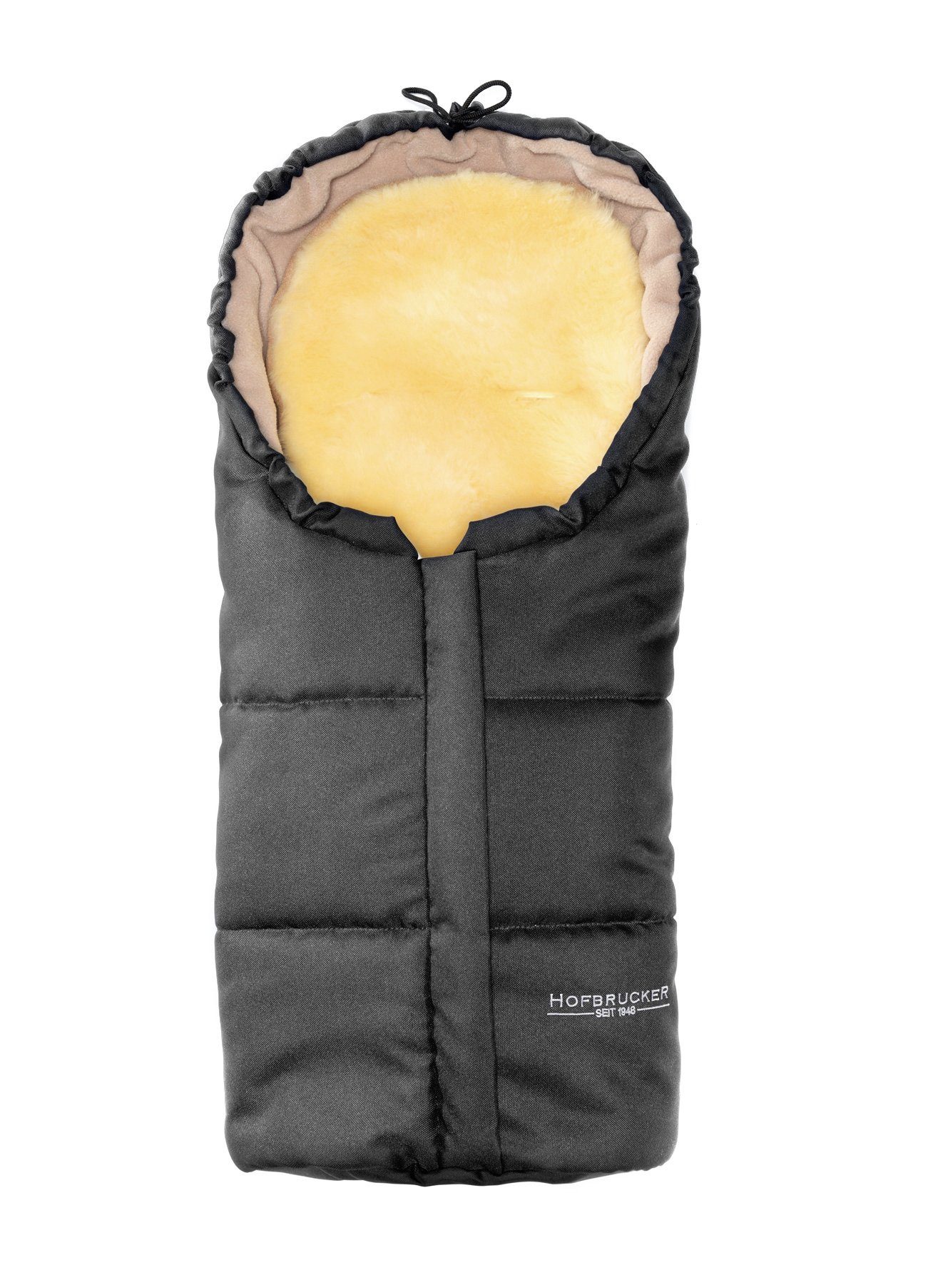 Fußsack Hofbrucker Lammfell-Fußsäckchen Leni für Babyschale und Kinderwagen, warmer Winterfußsack mit echtem Lammfell wind- und wasserabweisend waschbar 80 x 35 cm Made in Germany