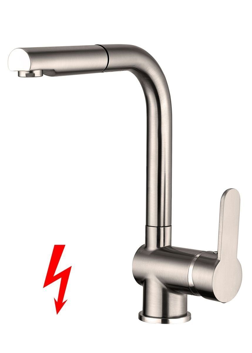 Tuganna Spültischarmatur SPNDLNDN2289NI Küchenarmatur in Edelstahl-Optik mi günstig online kaufen