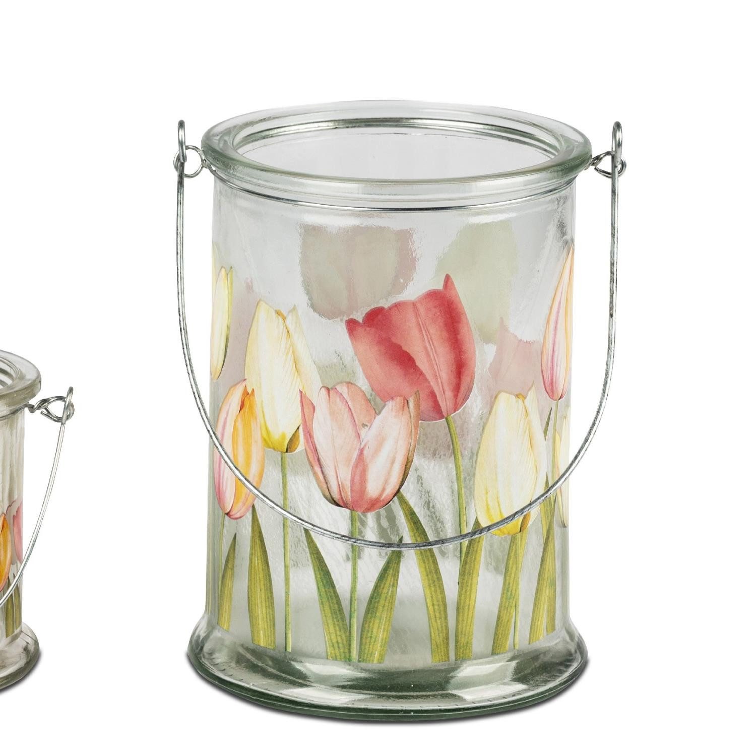 formano Windlicht Tulpen, mit Henkel, Mehrfarbig, Motiv: Tulpen