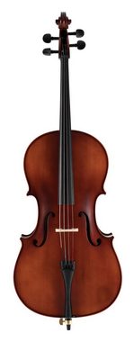 Classic Cantabile Cello Brioso Set - 3/4 Violoncello mit Boden & Zargen aus geflammtem Ahorn, Inkl. Trolley-Leichtkoffer, Kolofonium und Bogen