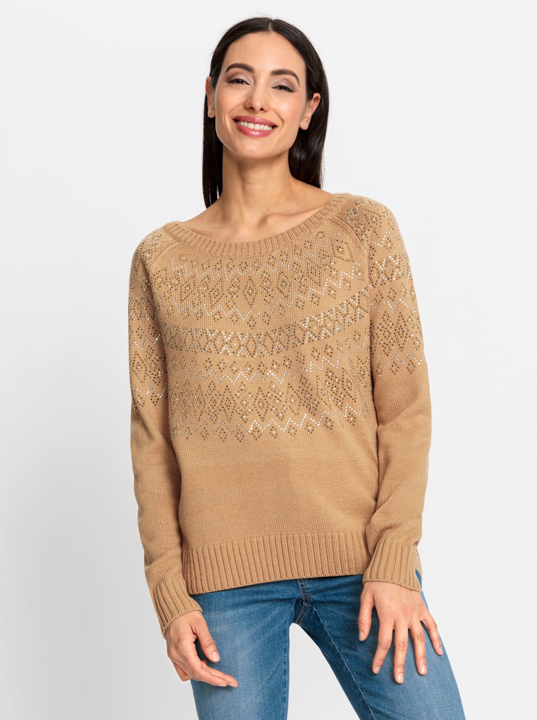 Strickpullover Rundhalspullover