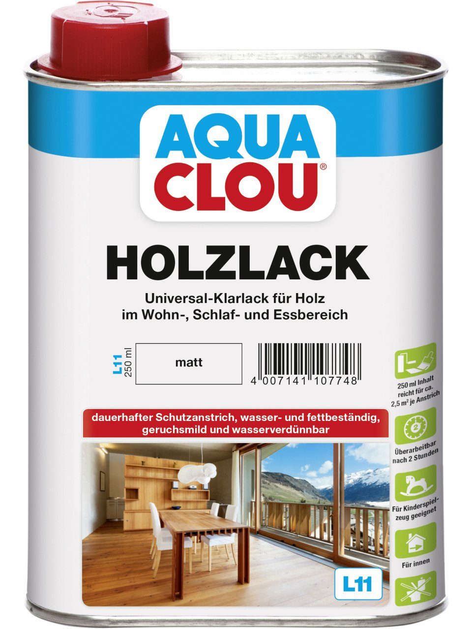 Holzlack Aqua Clou Holzlack L11 250 ml matt