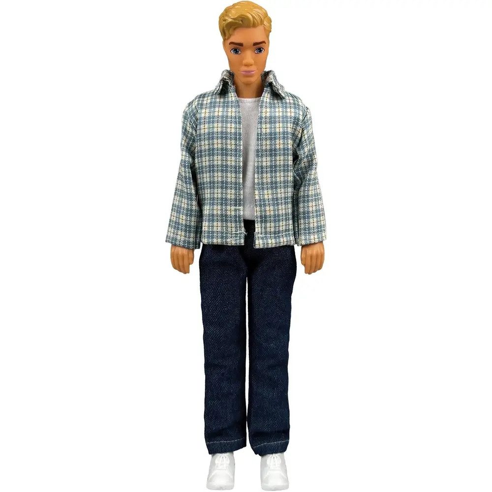 Heless Puppenkleidung Time2Shine Kariertes Hemd mt Jeans für Modepuppen der Größe 29 cm