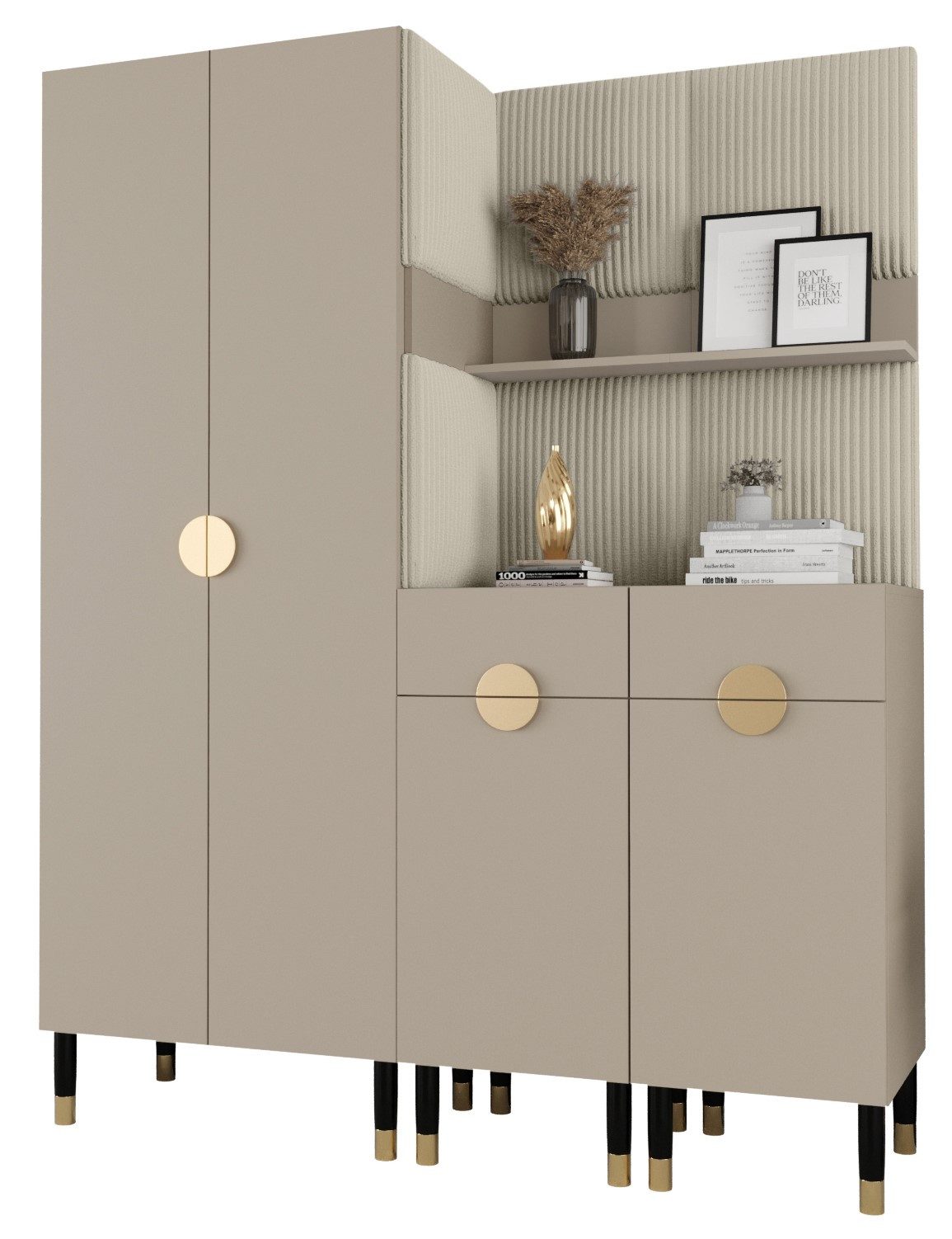 ABIKS MÖBEL Kompaktgarderobe PALERMO Set 7 Garderobe mit gepolsterten Panee günstig online kaufen