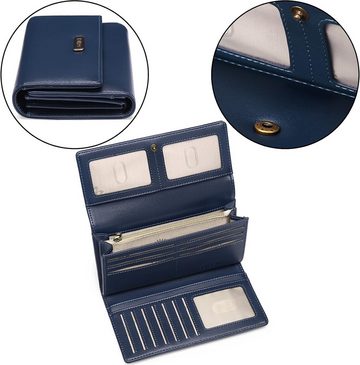 GOIACII Geldbörse (Große Vintage-Geldbörse aus Leder, Damenbrieftasche mit RFID-Schutz), Vielseitige Damen Geldbörse aus hochwertigem PU-Leder Große Kapazität