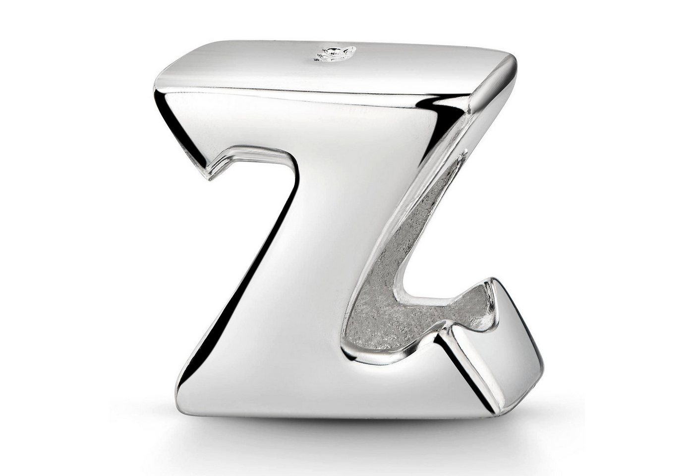 Materia Bead Hochglanz Charm Buchstabe / Alphabet " Z " 1399, 925 Sterling Silber