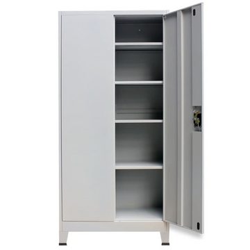 vidaXL Aktenschrank Büroschrank mit 2 Türen Stahl 90x40x180 cm Grau (1-St)