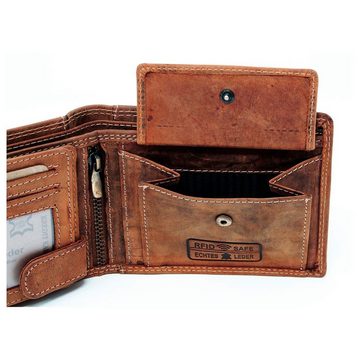 SHG Geldbörse ◊ Herren Börse Brieftasche Geldbeutel Leder Portemonnaie RFID, Lederbörse mit Münzfach RFID Schutz Männerbörse
