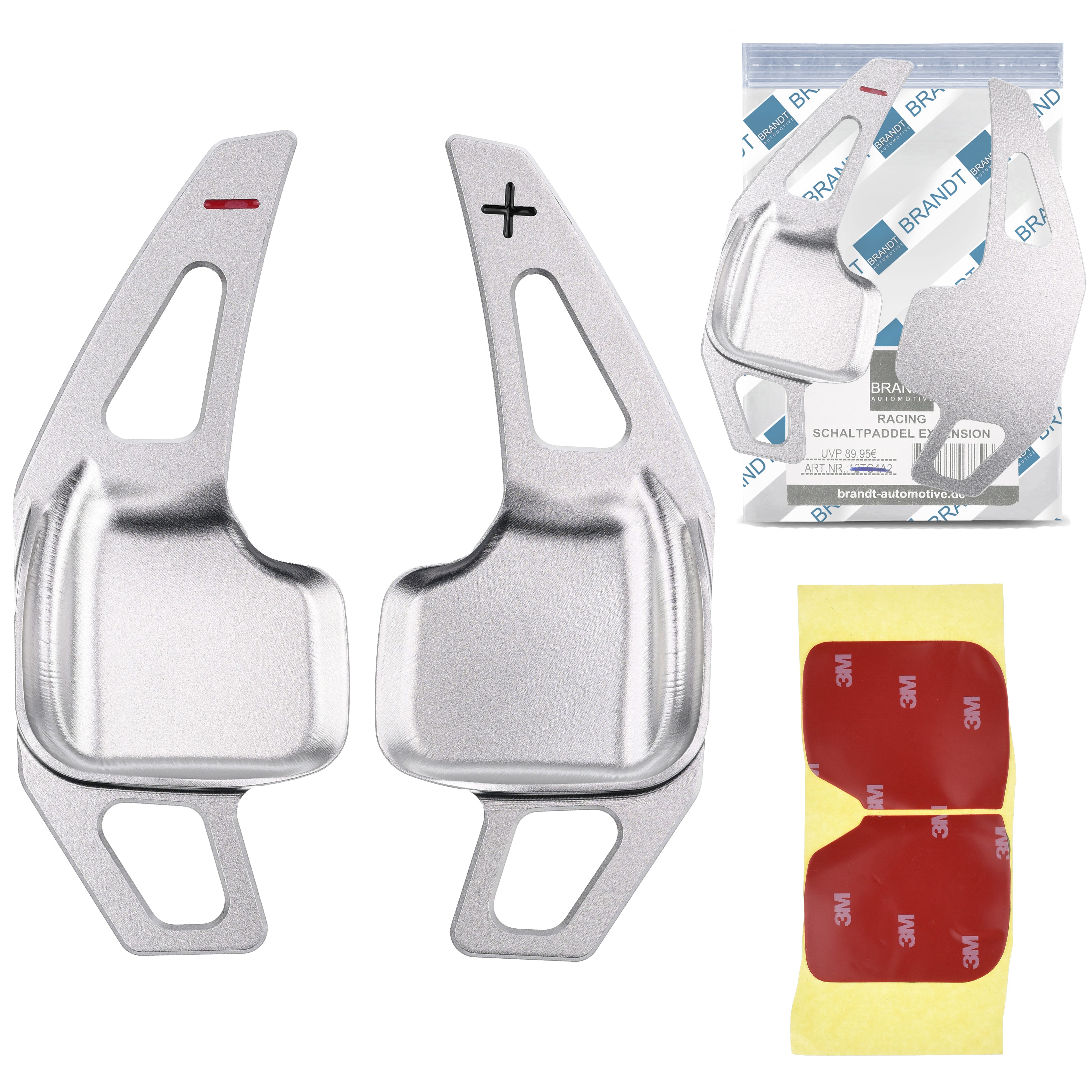 BRANDT AUTOMOTIVE Lenkeradapter Auto Lenkrad Schaltwippen Verlängerung SET Aluminium SILBER, (2-tlg., für BMW 1er F20 F21 2er F22 F23 F45 F46 3er F30 F31 F34 4er F32 F3)