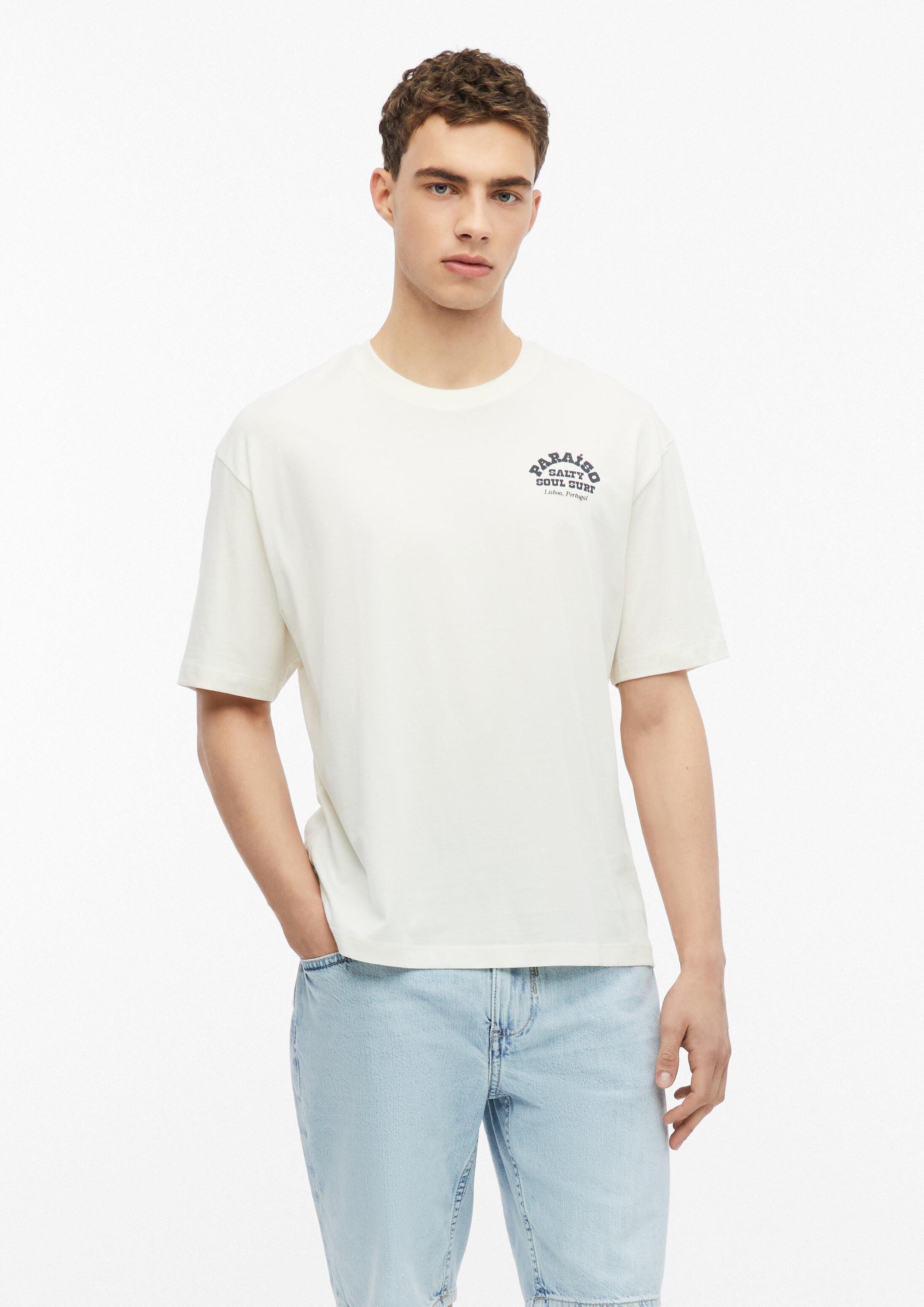 s.Oliver Kurzarmshirt T-Shirt Modern Fit: Baumwoll-T-Shirt mit Front- und Rückenprint