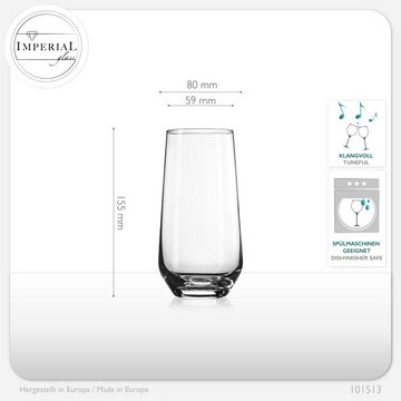 IMPERIAL glass Glas Trinkgläser, Glas, 440ml (max. 520ml) Getränkeglas Wassergläser Longdrinkgläser