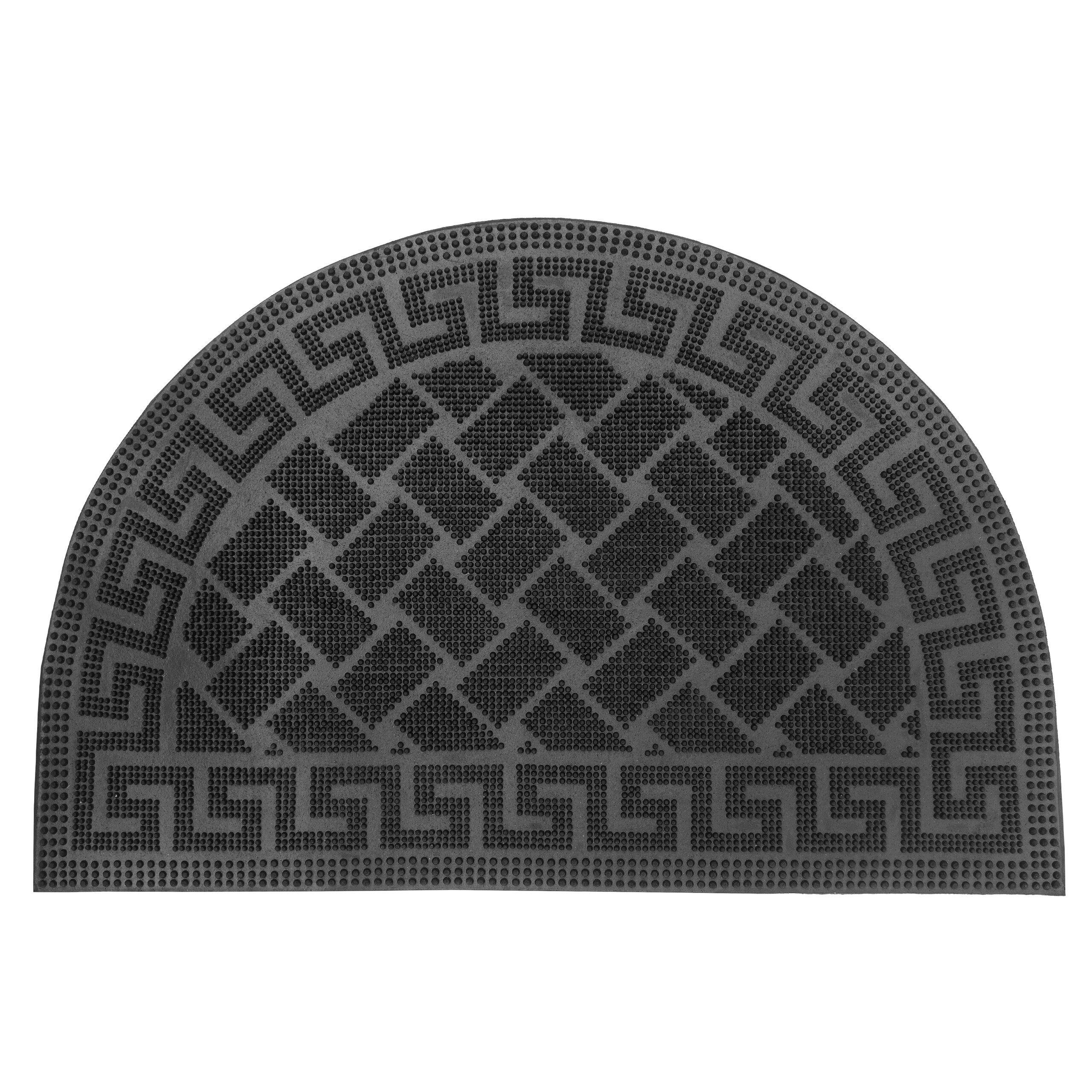 relaxdays Fußmatte Halbrunde Gummi Fußmatte mit Muster, Halbrund, Höhe: 6 mm, A