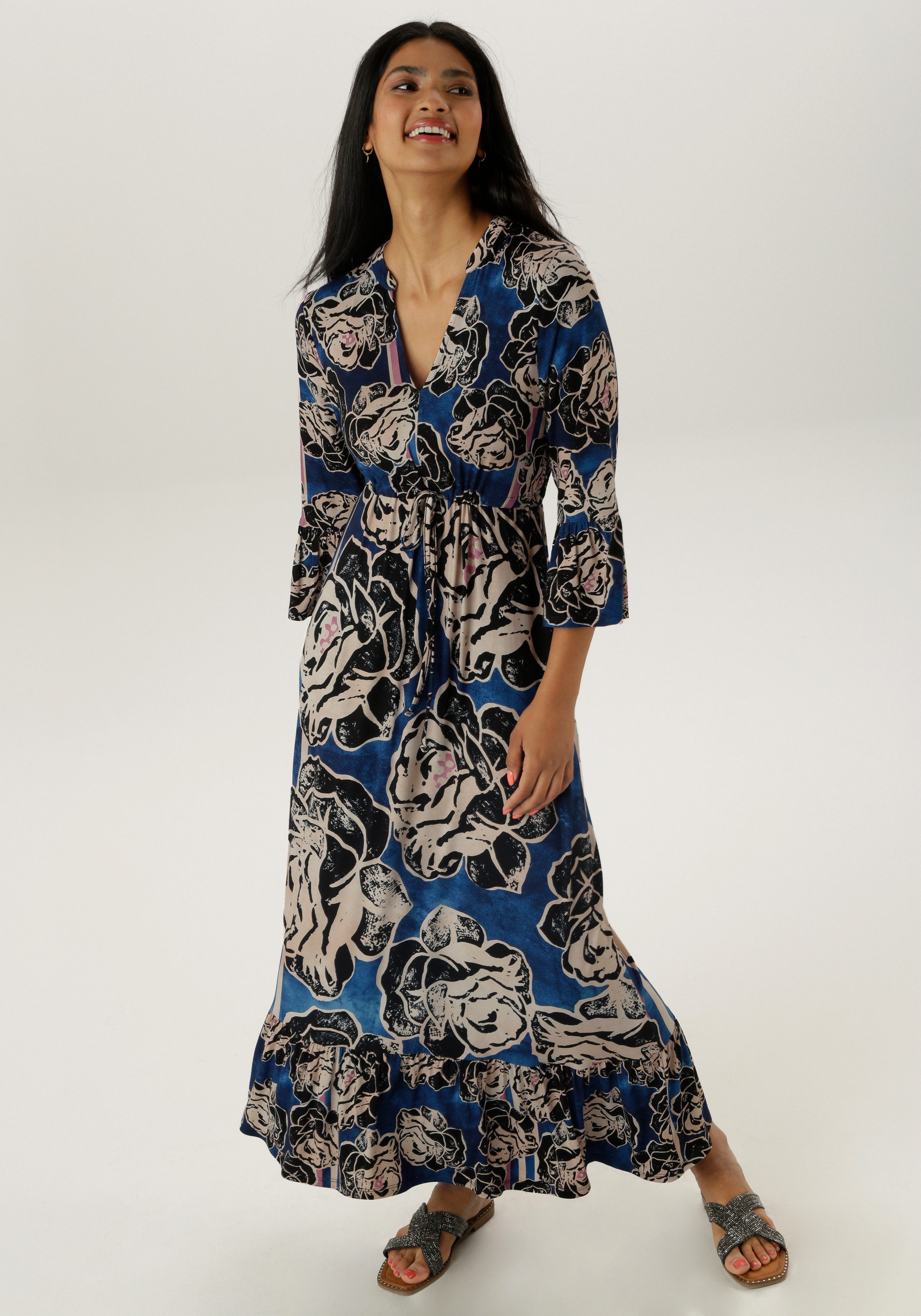 Aniston SELECTED Maxikleid mit Volant an günstig online kaufen