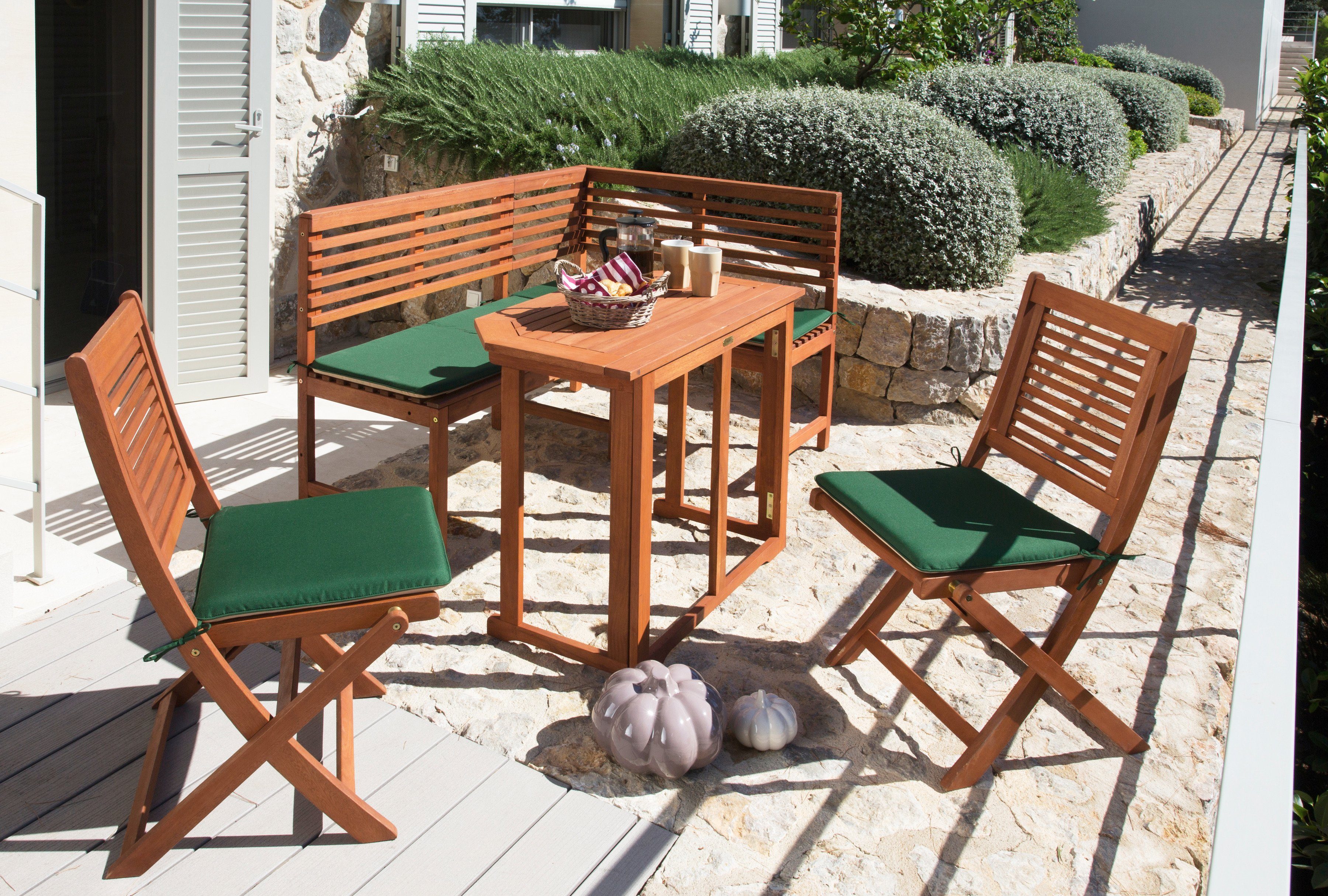 MERXX Gartentisch »Holz«, Eukalyptusholz, klappbar, 90x50 cm, braun