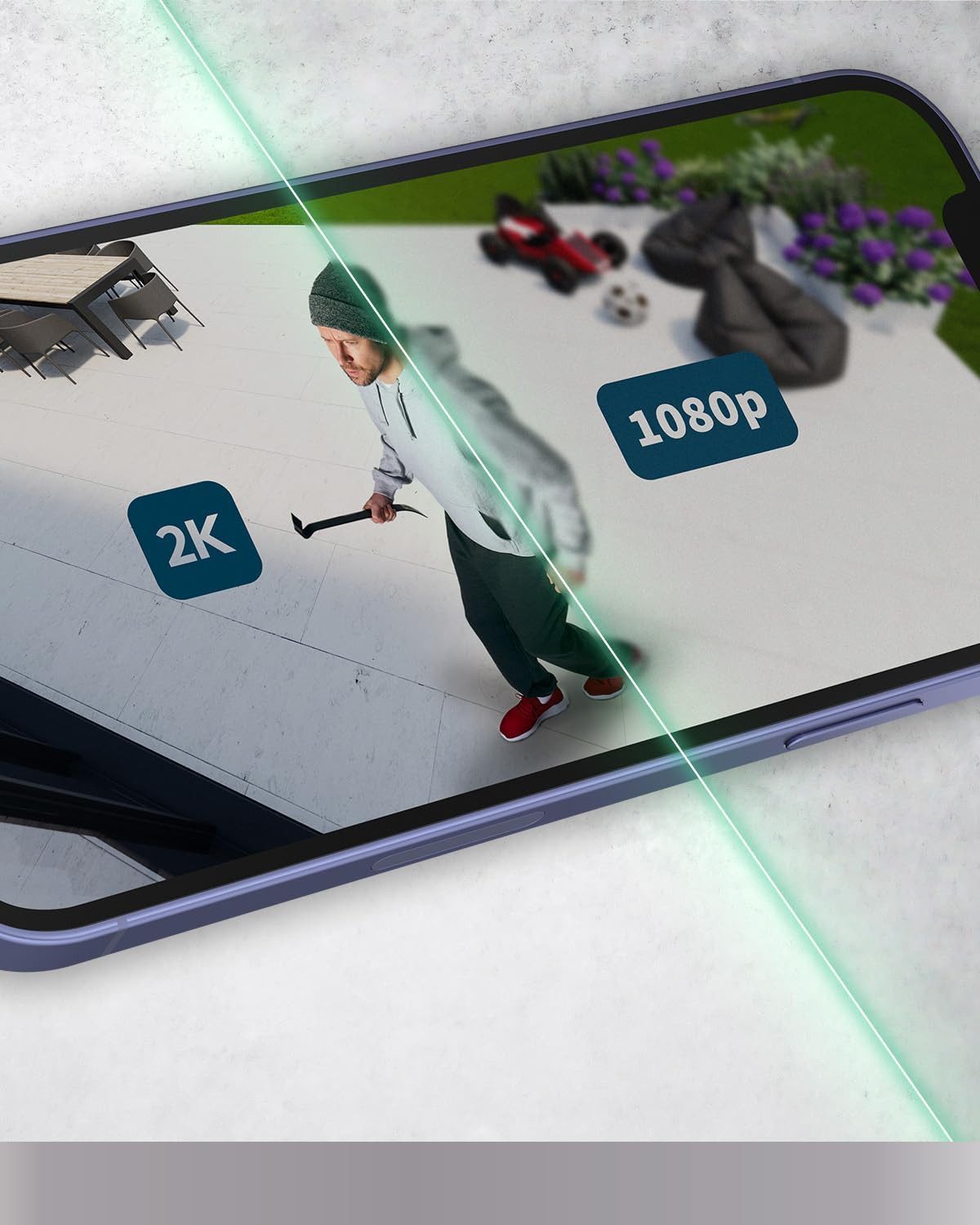 ARLO Überwachungskamera Pro 5 Überwachungskamera Aussen WLAN, 2K+ HDR Video - 3er Set