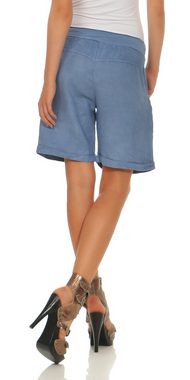 Mississhop Leinenhose Leinenshorts Bermuda 100 % Leinen kurze Hose 276