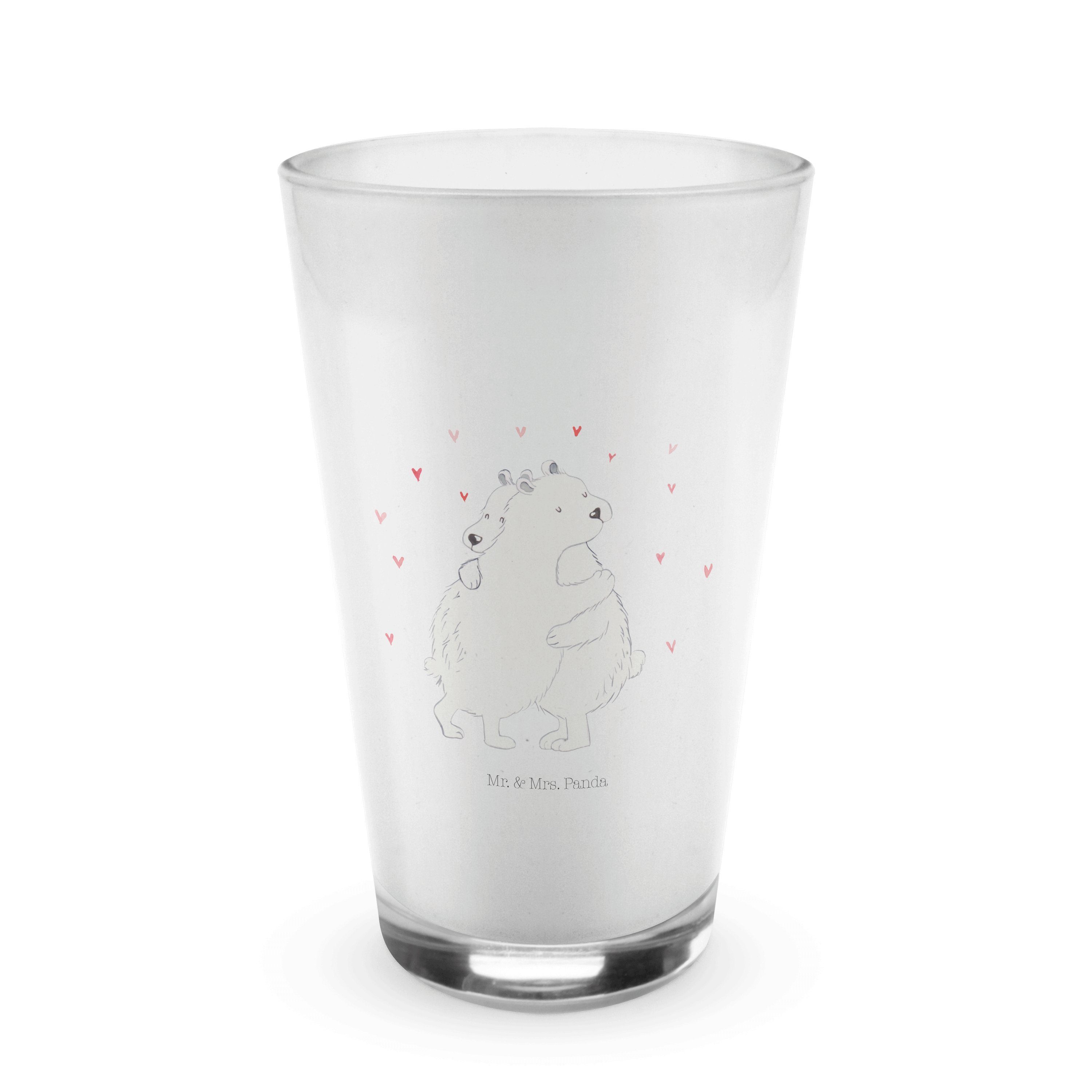 Mr. & Mrs. Panda Glas Eisbär Umarmen - Transparent - Geschenk, Tiermotive, Gute Laune, Tier, Premium Glas