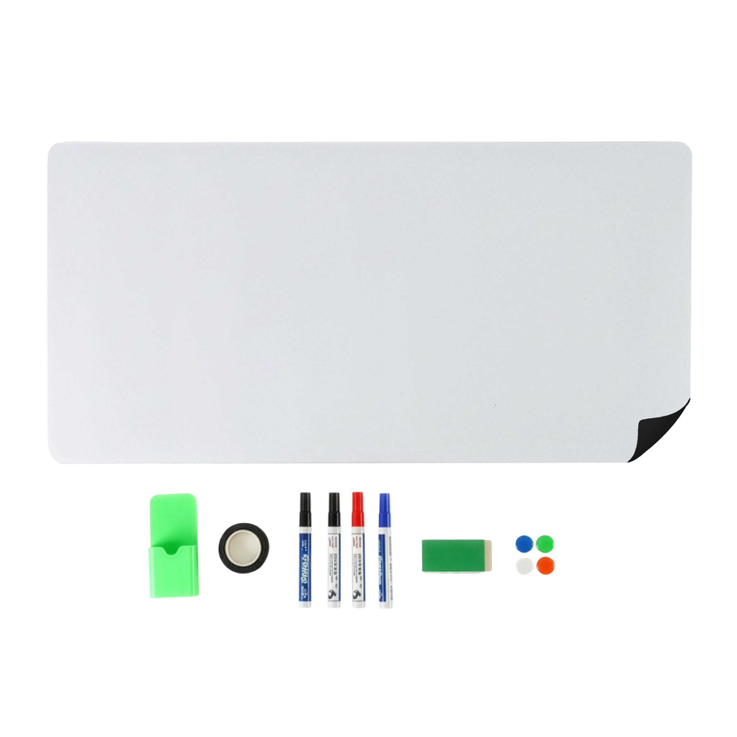 relaxdays Memoboard Whiteboard Folie mit Zubehör, 40x80 cm