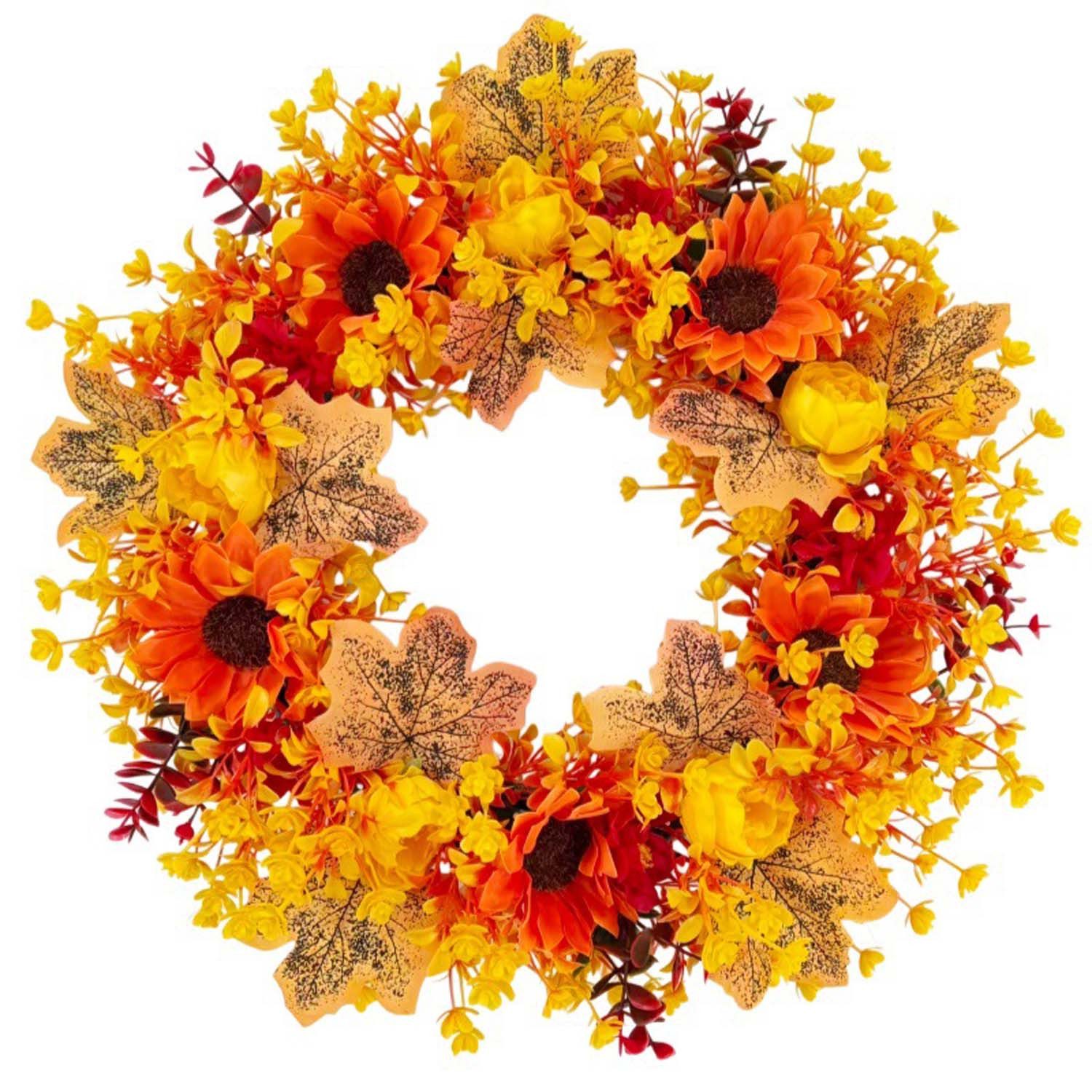 Sorvyzxn Dekokranz Künstlicher Herbst-Erntedank-Kranz,Herbst-Haustürkranz