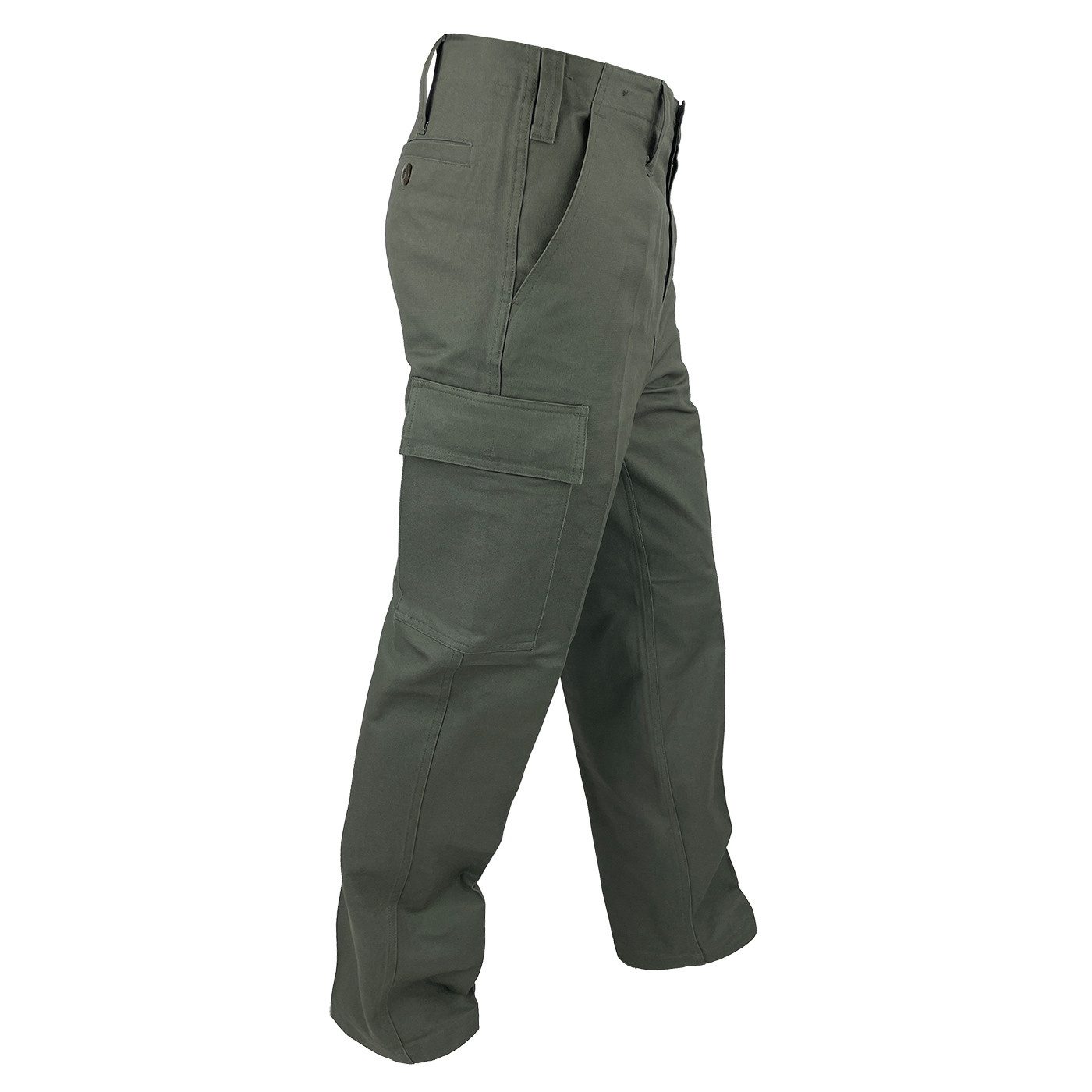 Rensing Outdoorhose BW Moleskin Feldhose oliv (100% Baumwoll-Gewebe) innenliegende Knöpfe für Hosenträger