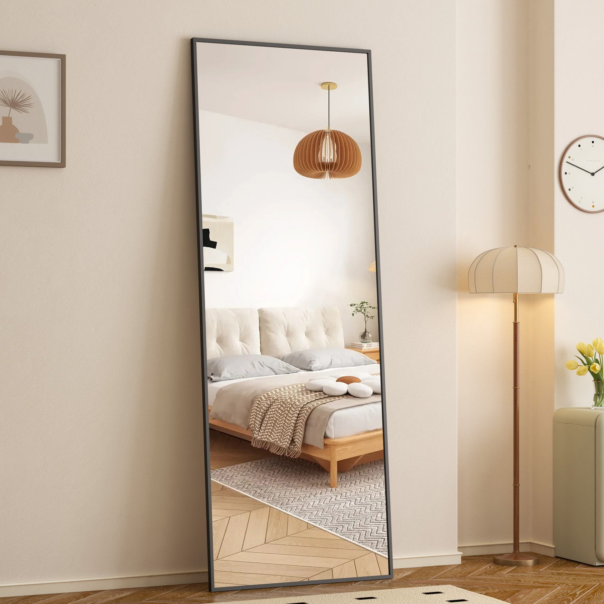 Spiegel Schwarz groß 150x50 Spiegel Flur Ganzkörper Flurspiegel