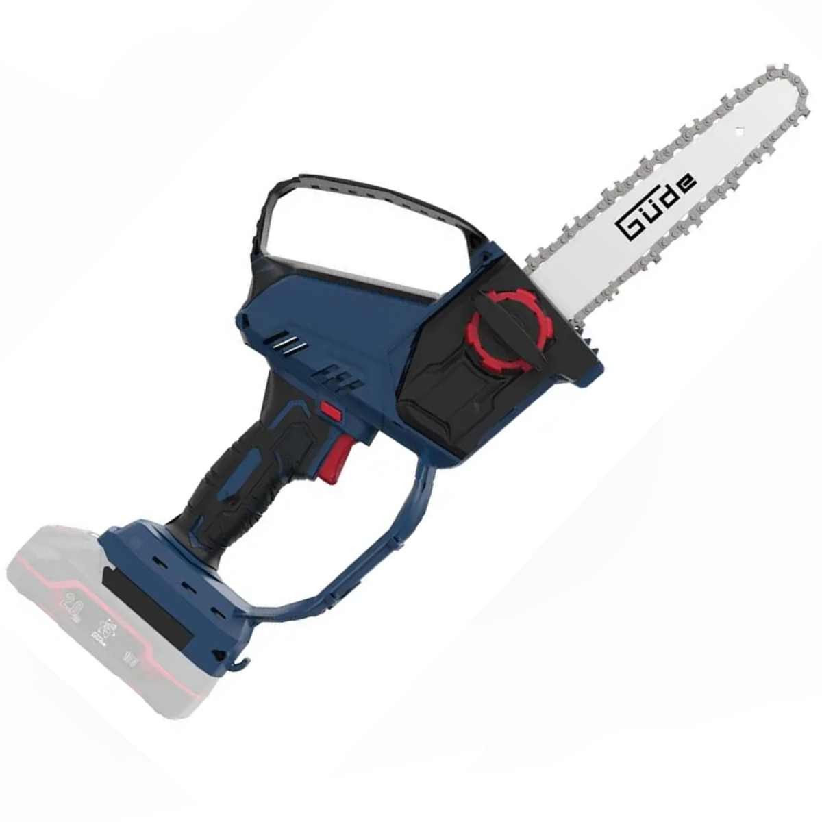 Güde Akku-Kettensäge Minikettensäge GMK 18 mit Akku 2.0 Ah + Ladegerät, Astkettensäge 18V