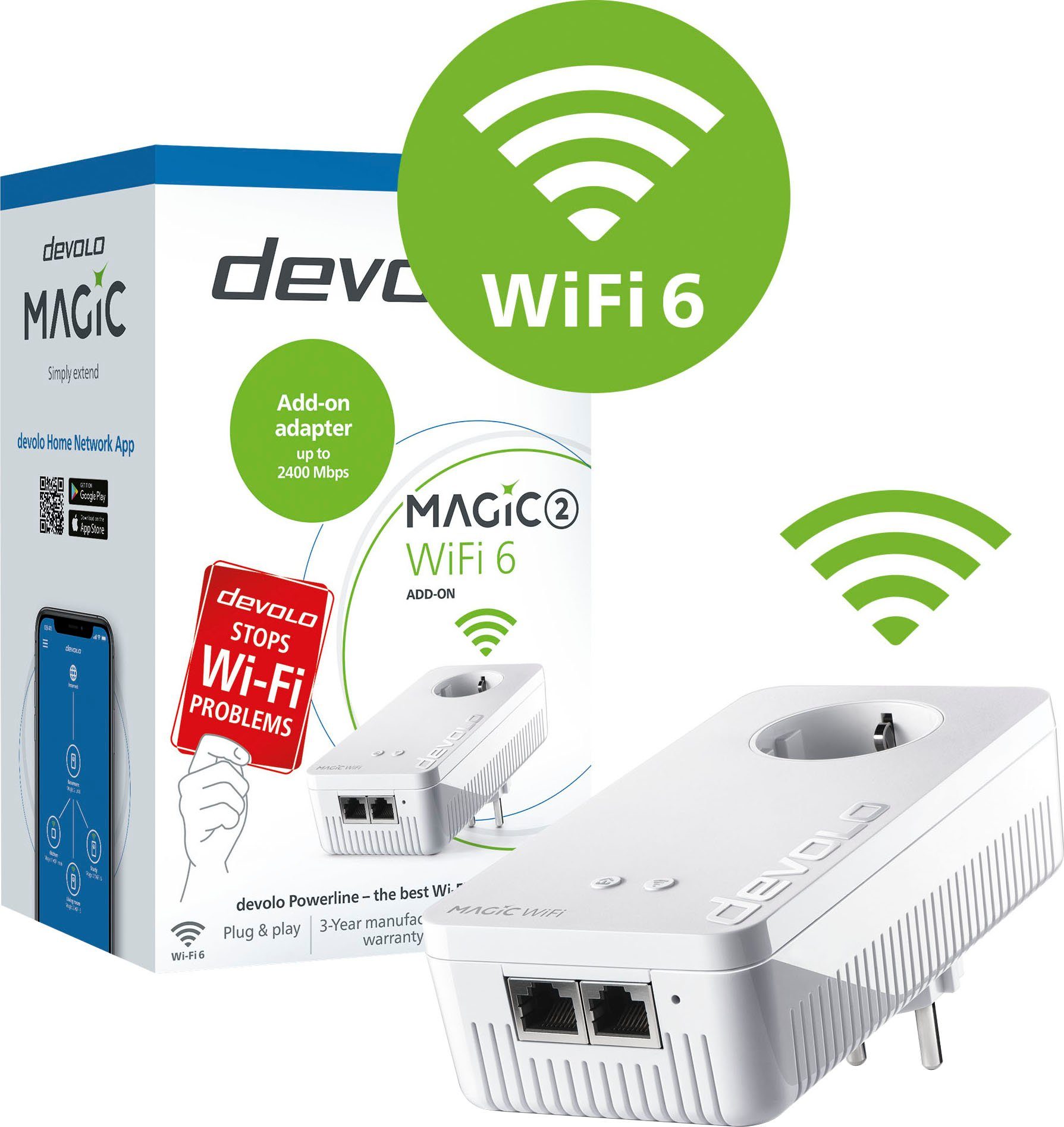 DEVOLO Magic 2 WiFi 6 Adapter zu RJ-45 (Ethernet)
