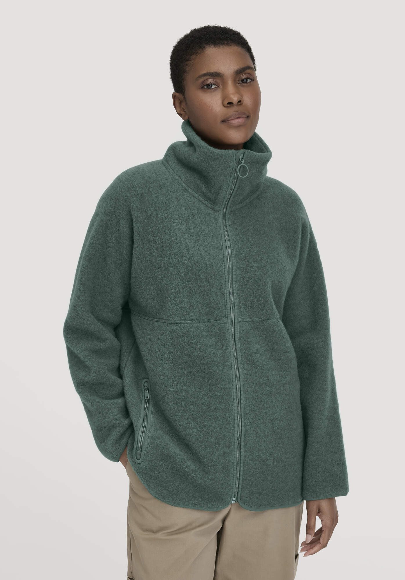 Hessnatur Fleecejacke Oversized aus reiner Bio-Merinowolle (1-St) günstig online kaufen