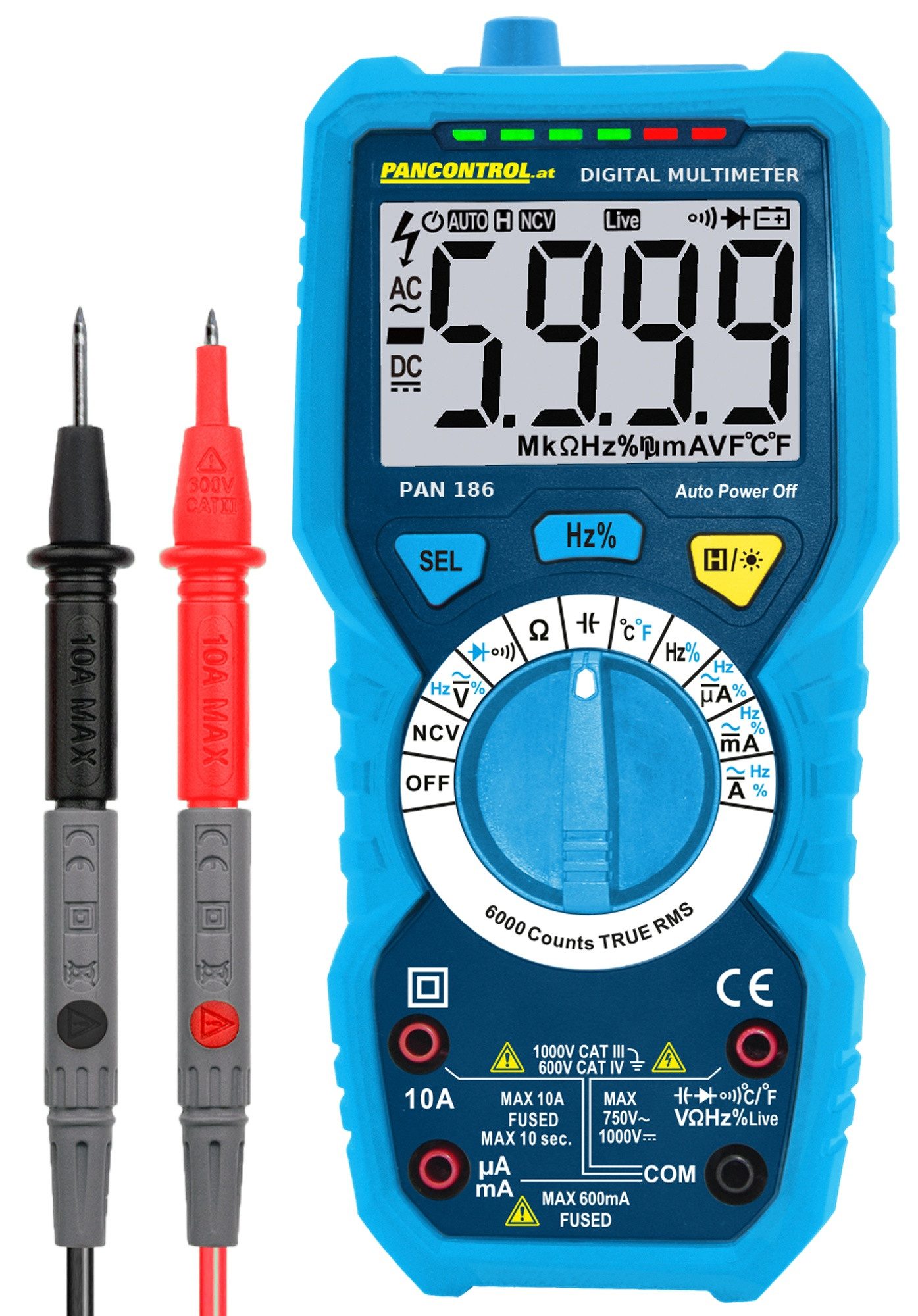 Pancontrol Multimeter PAN 186, Digital-Multimeter 1000V CAT III True RMS