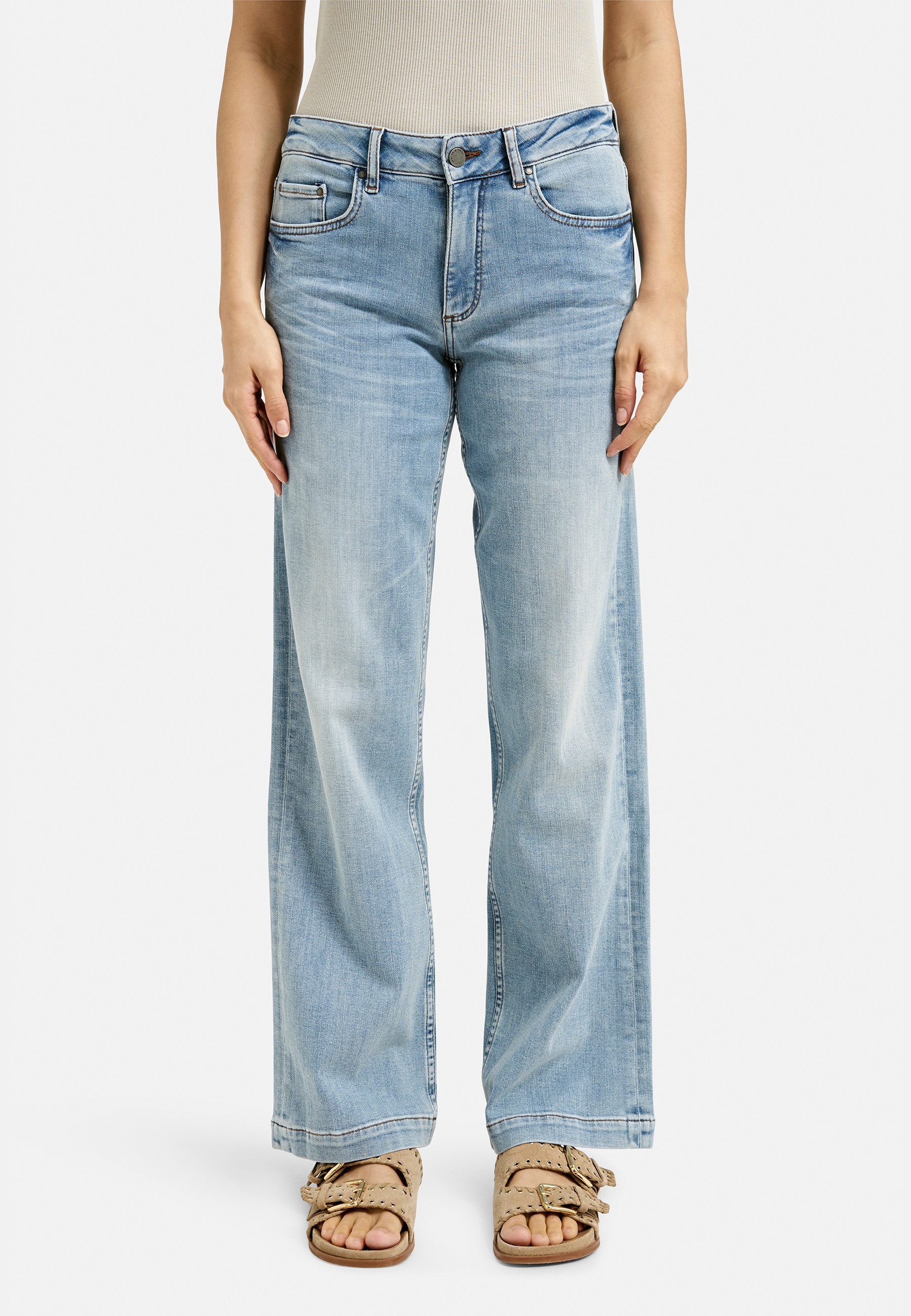 Smith & Soul Straight-Jeans Wide Leg, Mid Rise
