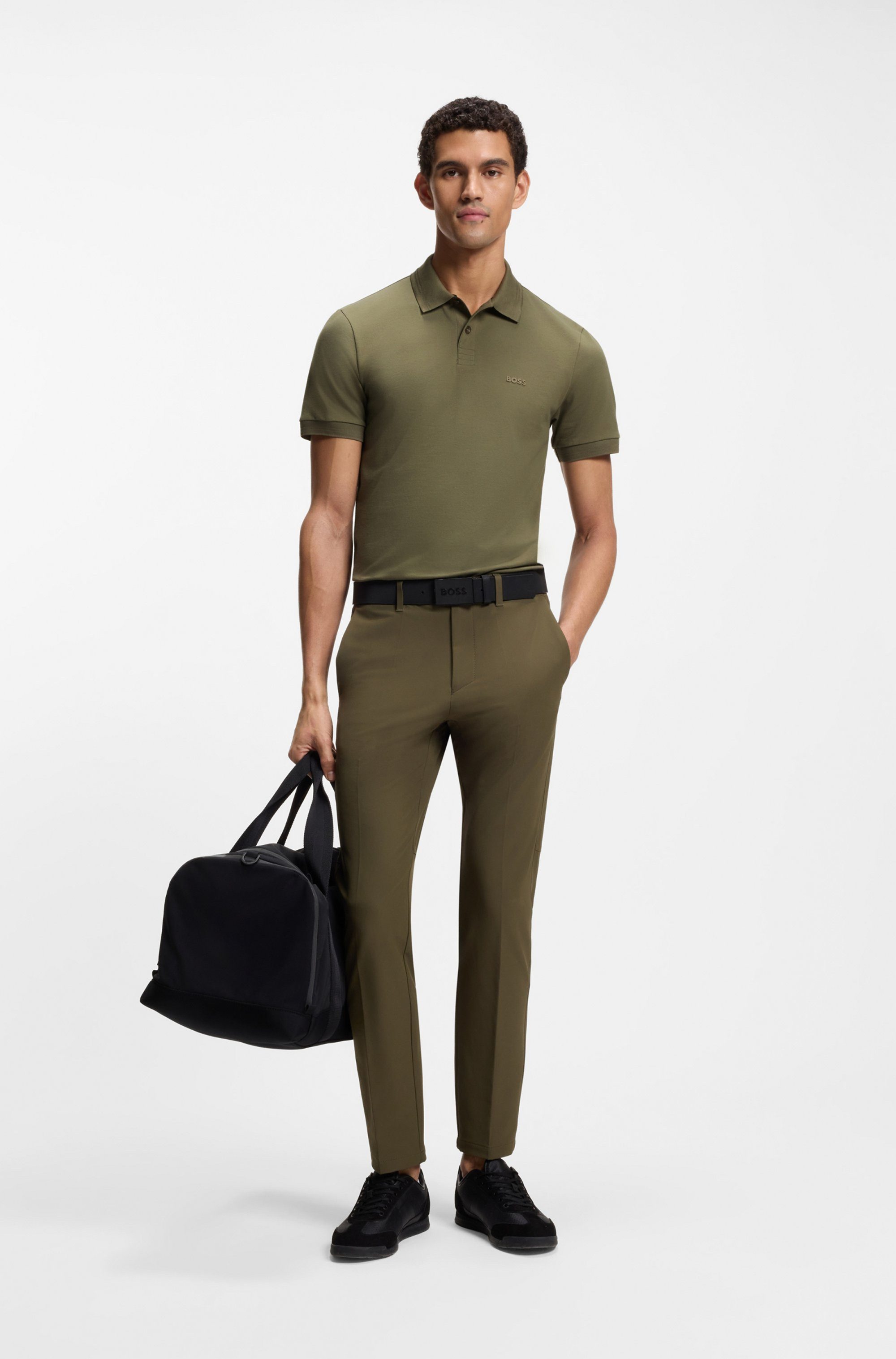 BOSS GREEN Poloshirt Paul Stretch-Baumwoll-Pique mit Polokragen