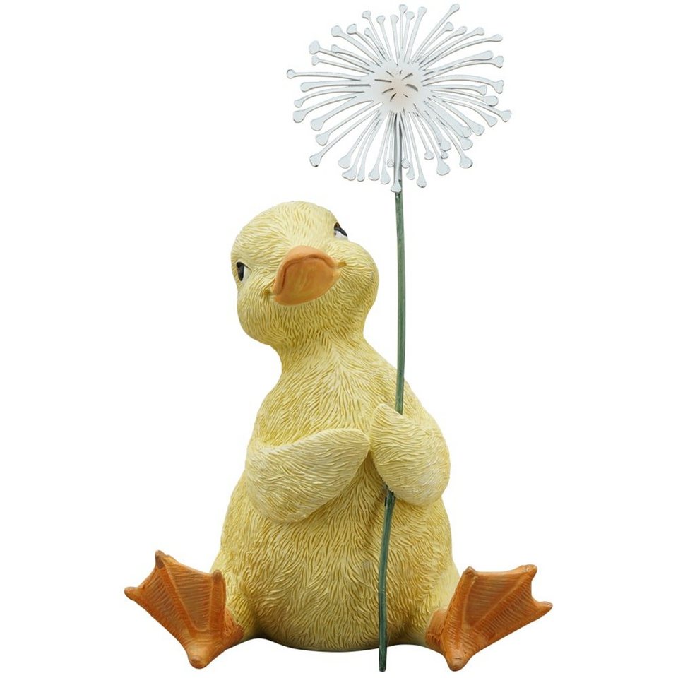 matches21 HOME & HOBBY Dekofigur Entenfigur Pusteblume Ente Deko Figur  Polyresin bunt 14 cm (1 St)