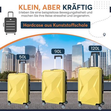 KESSMANN Kofferset 3 teilig Hartschalenkofferset M L XL Koffer + Digitale Kofferwaage, 4 Rollen, (Reisekofferset, 4 tlg., Schloss Teleskopgriff Gepäck Urlaub Zubehör Reise Hartschale Trolley), Reisetasche Kofferset groß mittel klein Handgepäck Gepäck Rollkoffer